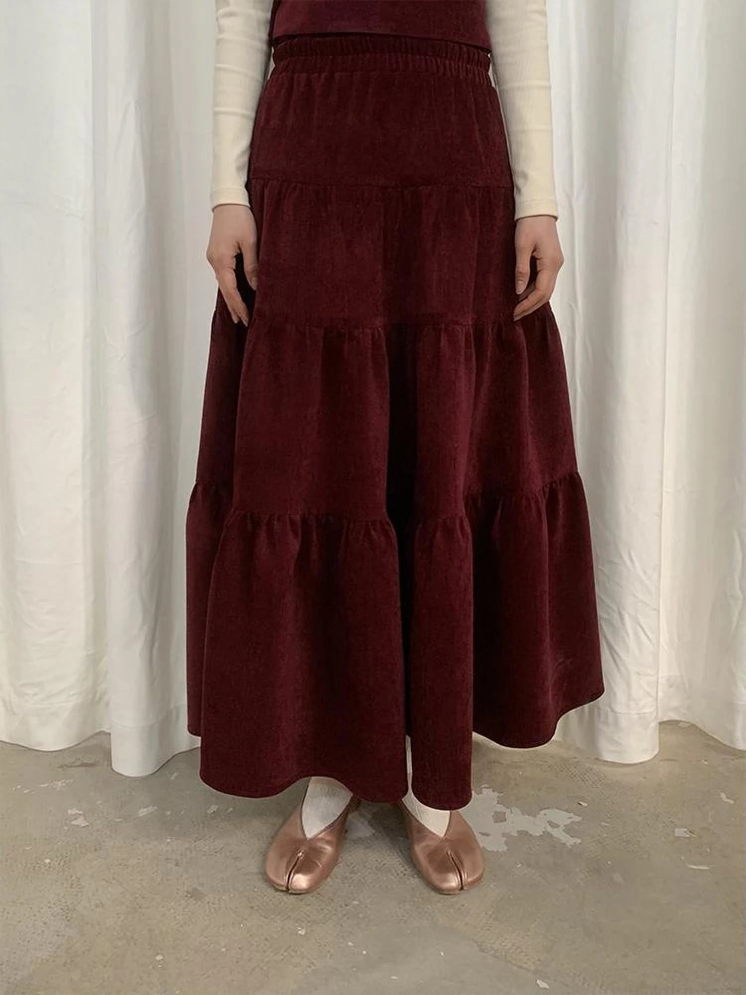 Dory Dory Chenille A Line Midi Skirt For Women