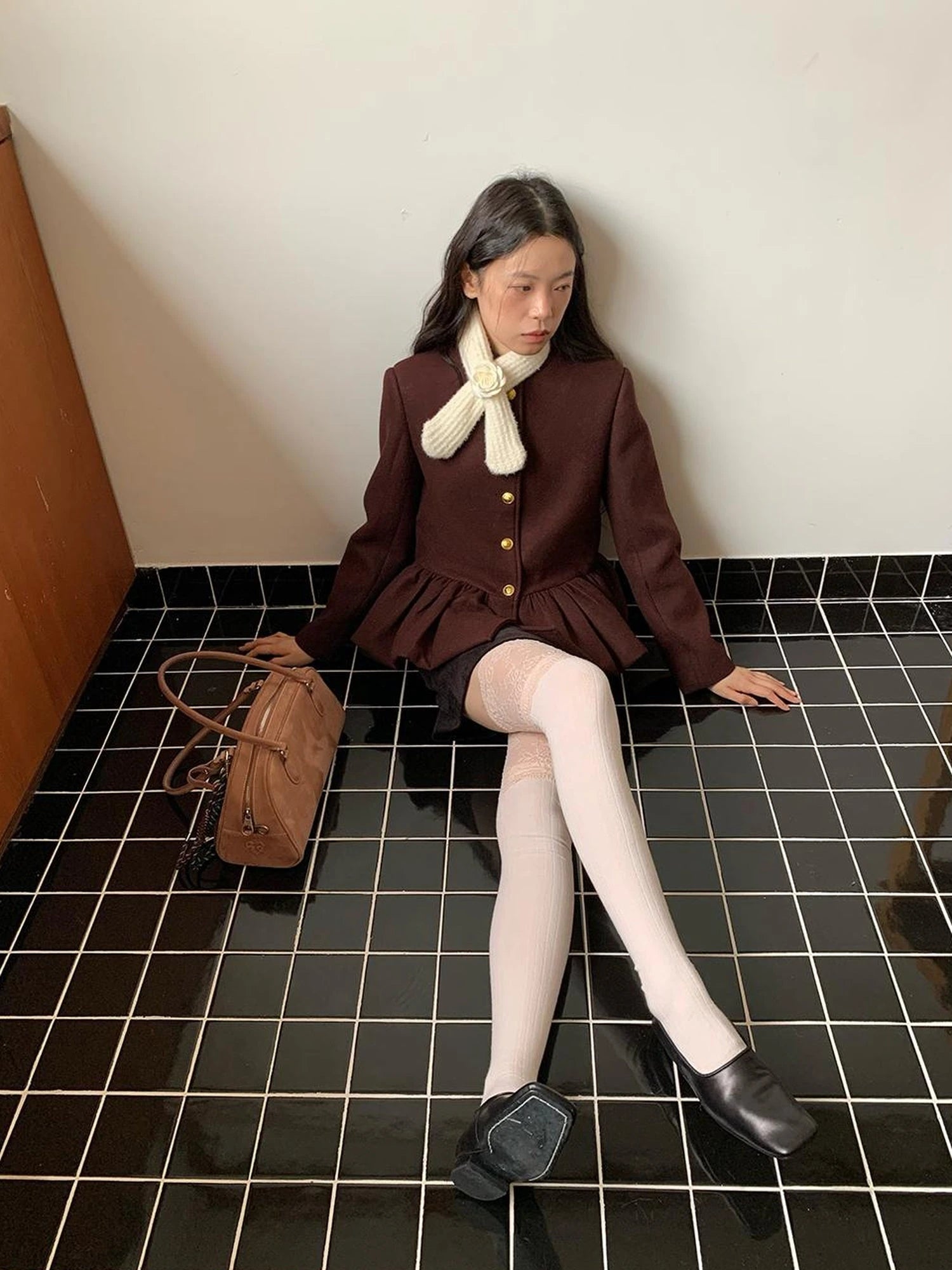 Floral Bud Collar Short Jacket