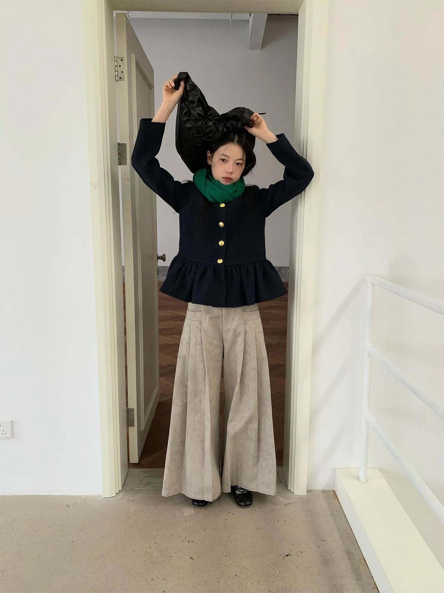 Floral Bud Collar Short Jacket