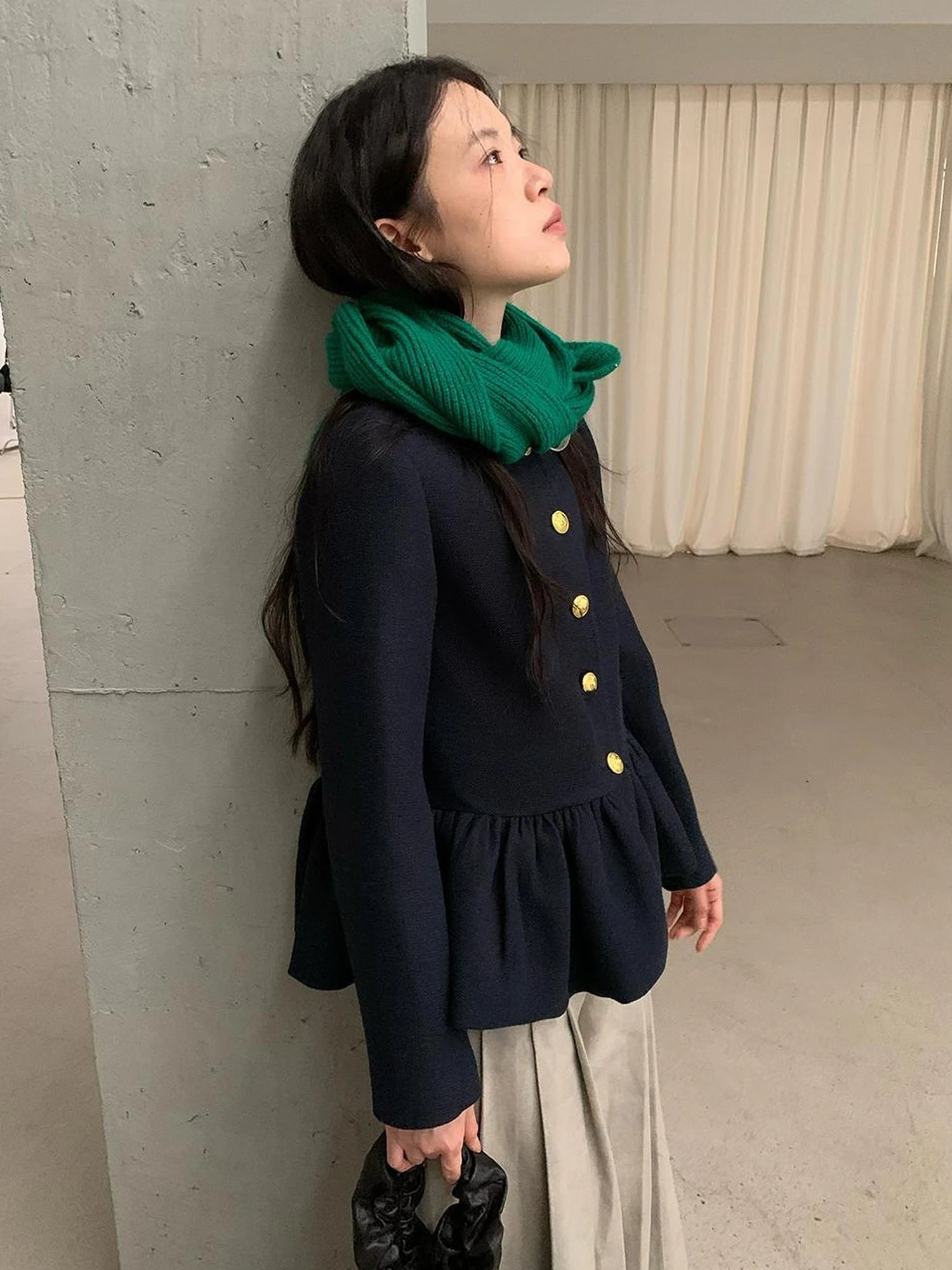 Floral Bud Collar Short Jacket