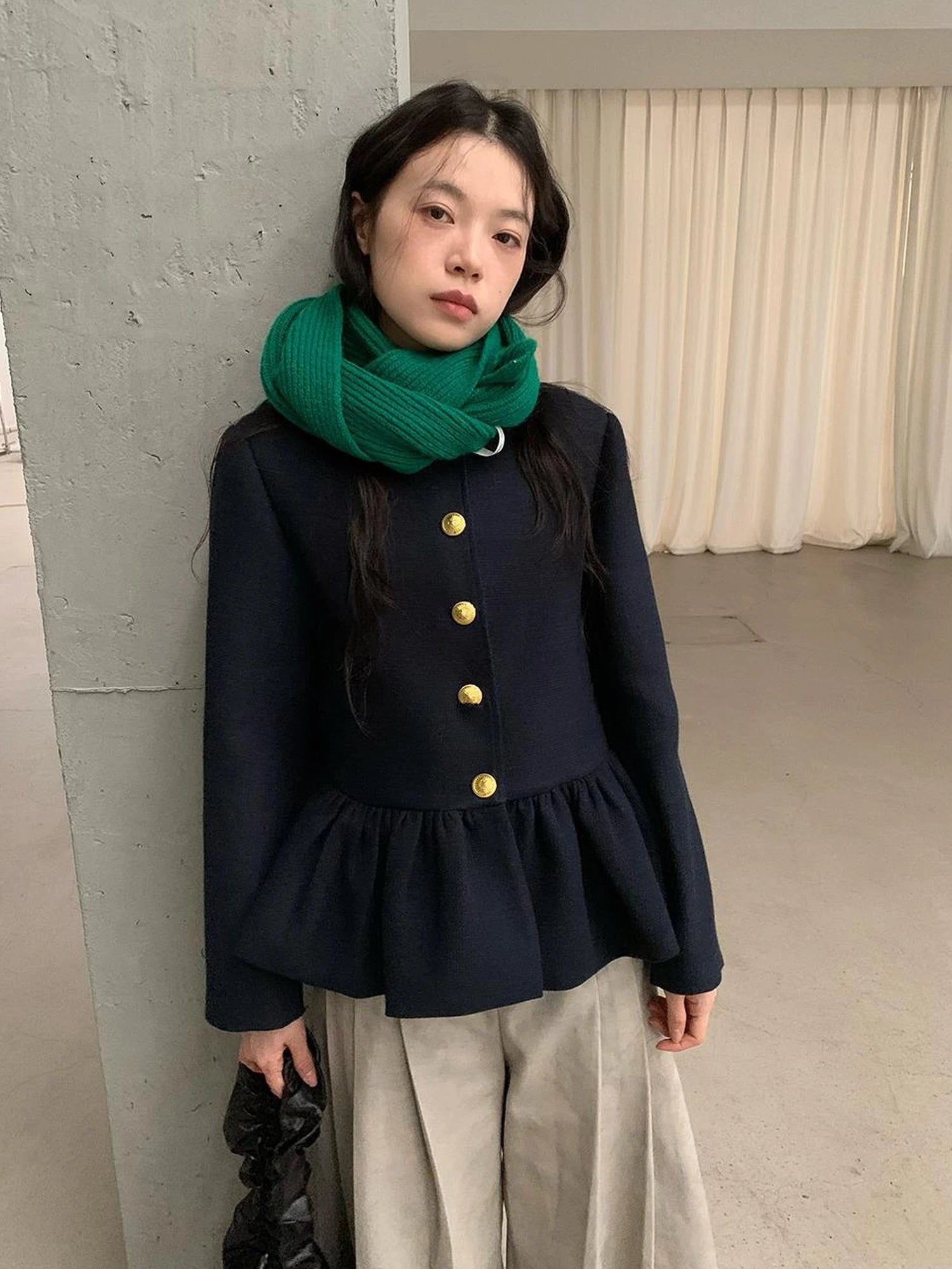 Floral Bud Collar Short Jacket