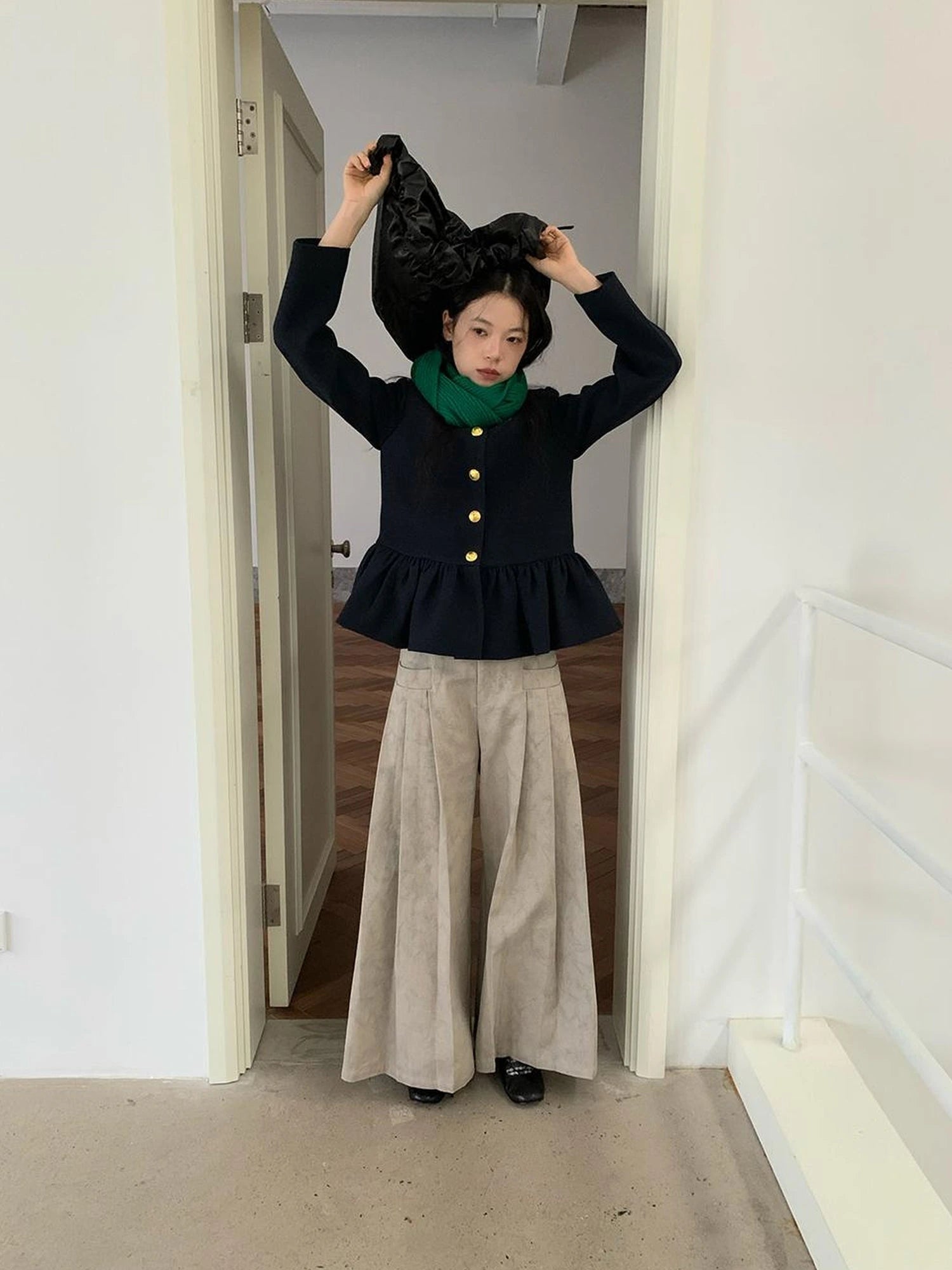 Floral Bud Collar Short Jacket