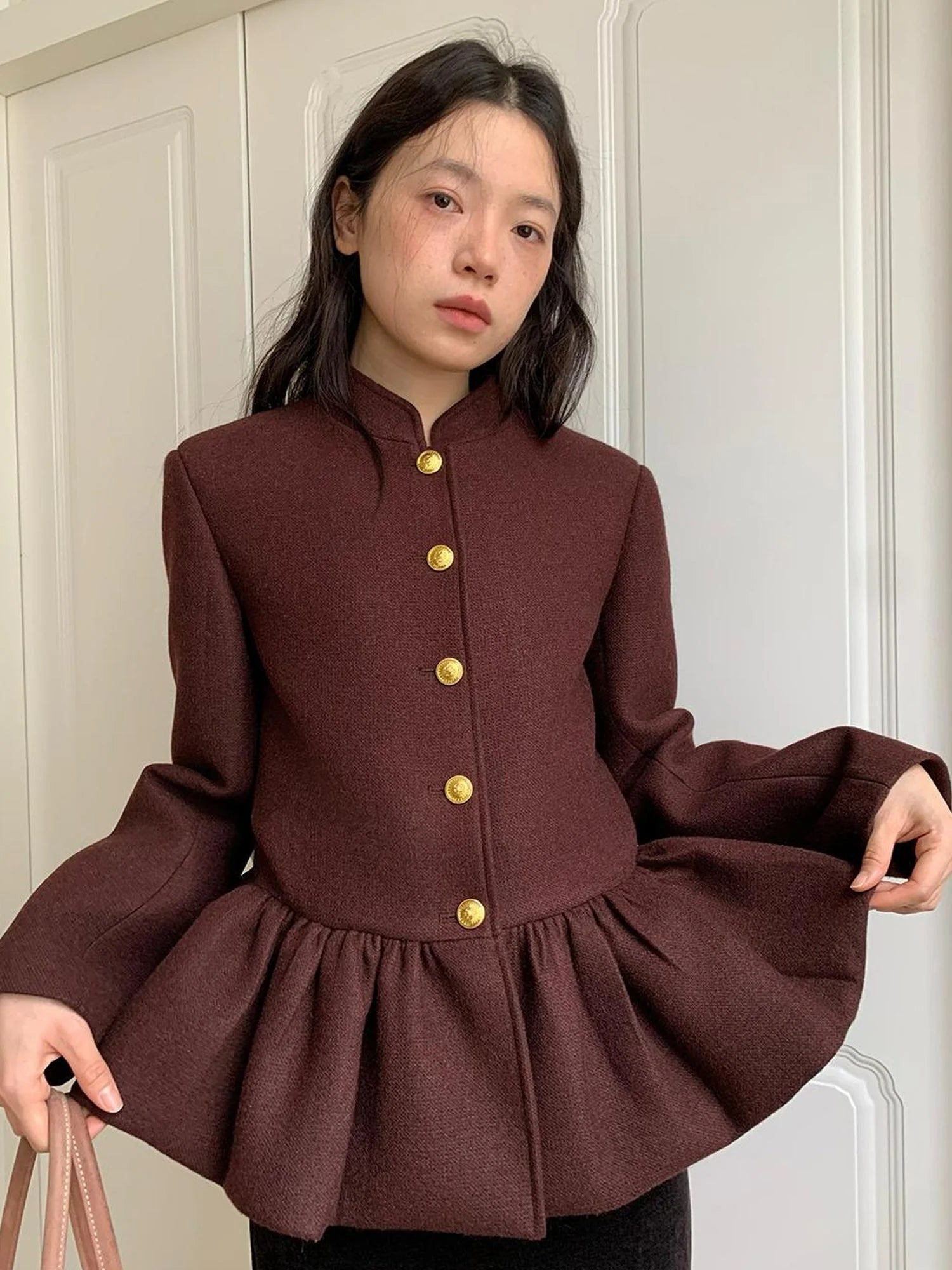 Floral Bud Collar Short Jacket