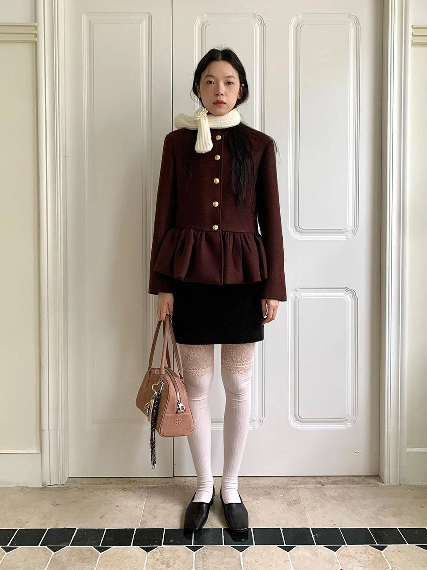 Floral Bud Collar Short Jacket