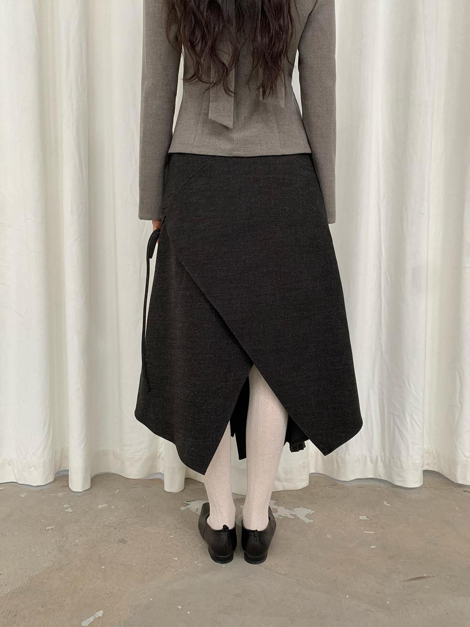dorydory Textured Pleated Midi Skirt In Brushed Twill