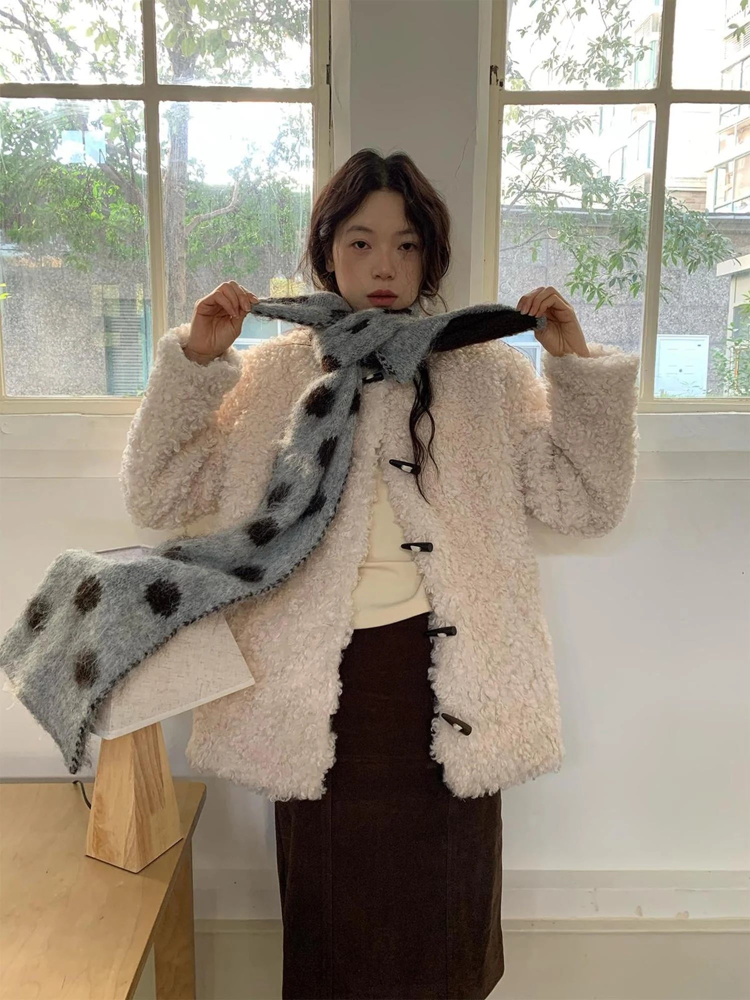 V-neck T-shirt Long Sleeve Button Coat