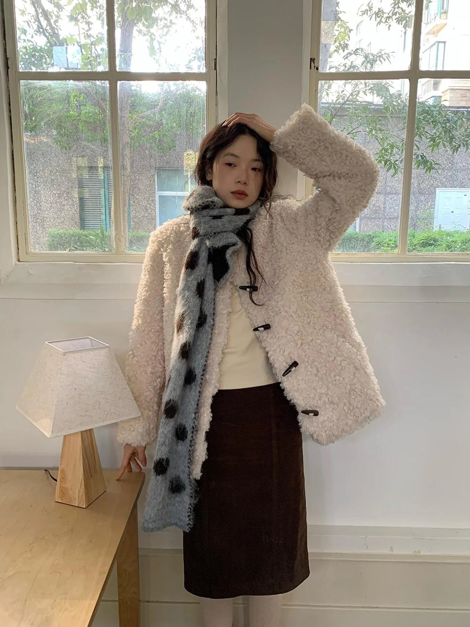 V-neck T-shirt Long Sleeve Button Coat