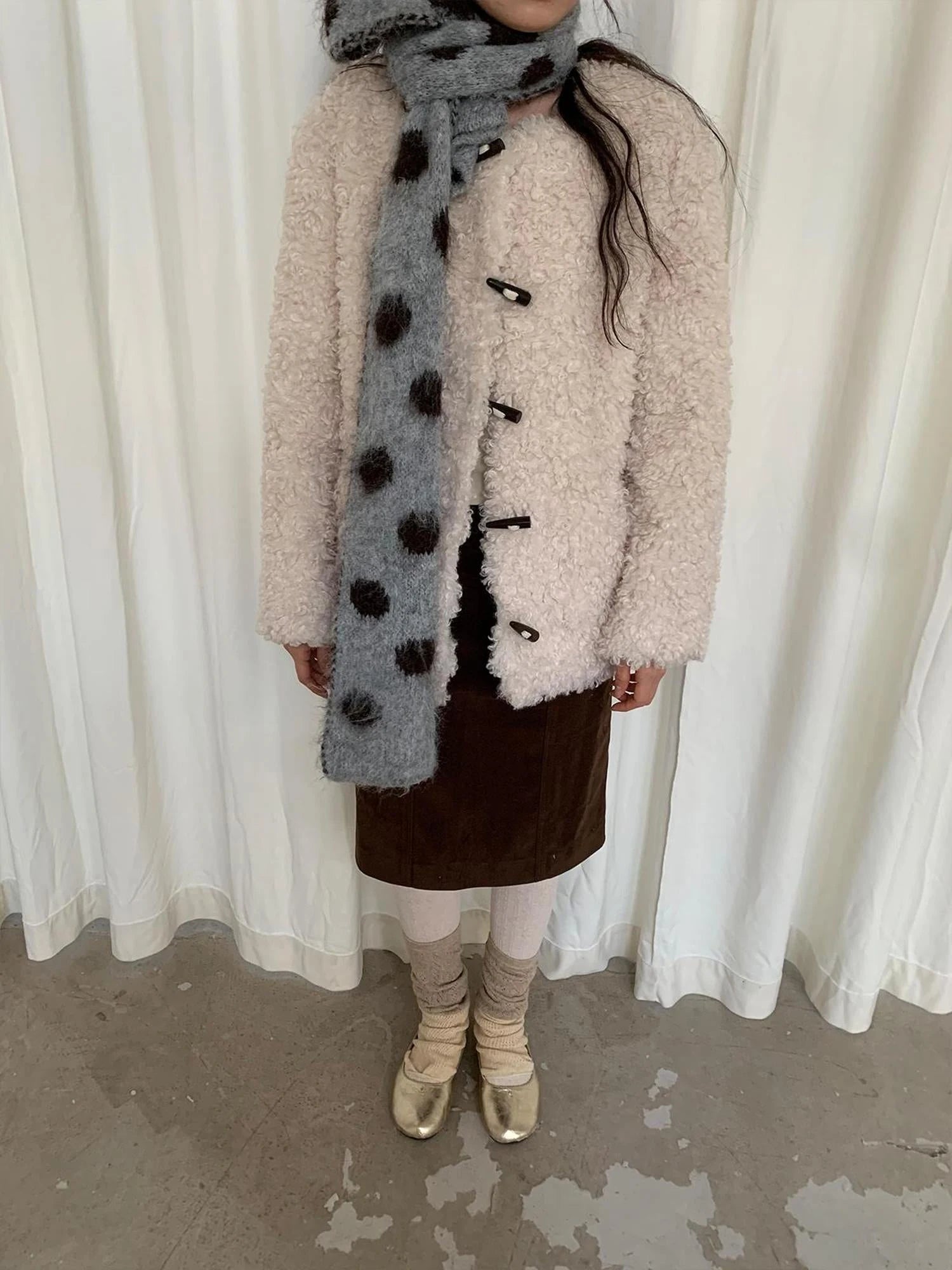 V-neck T-shirt Long Sleeve Button Coat