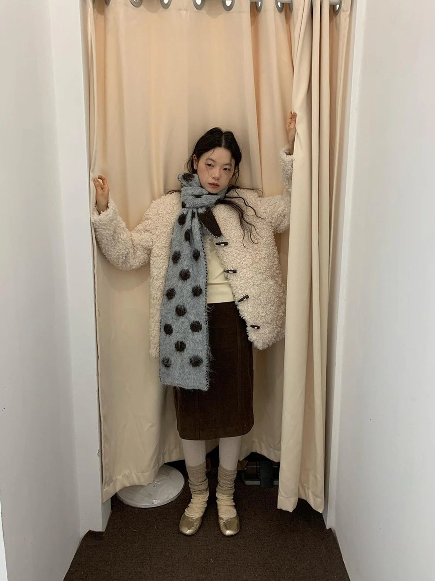 V-neck T-shirt Long Sleeve Button Coat