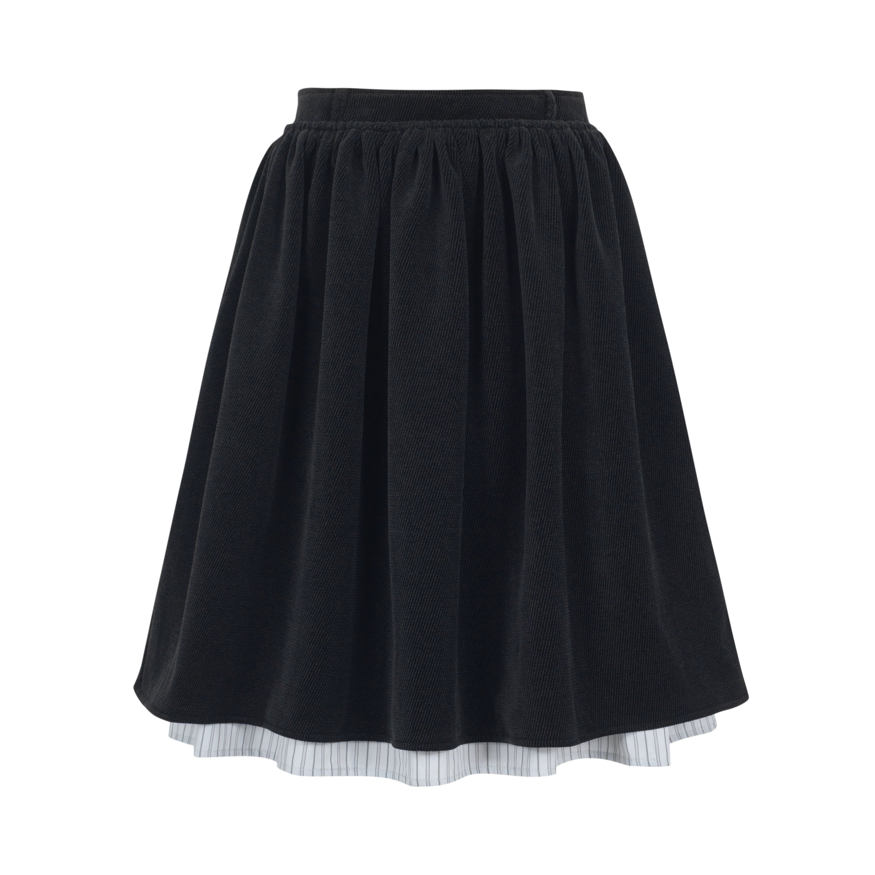 dorydory_Velvet_Texture_A_Line_Skirt_with_Contrast_Trim_MISSTT