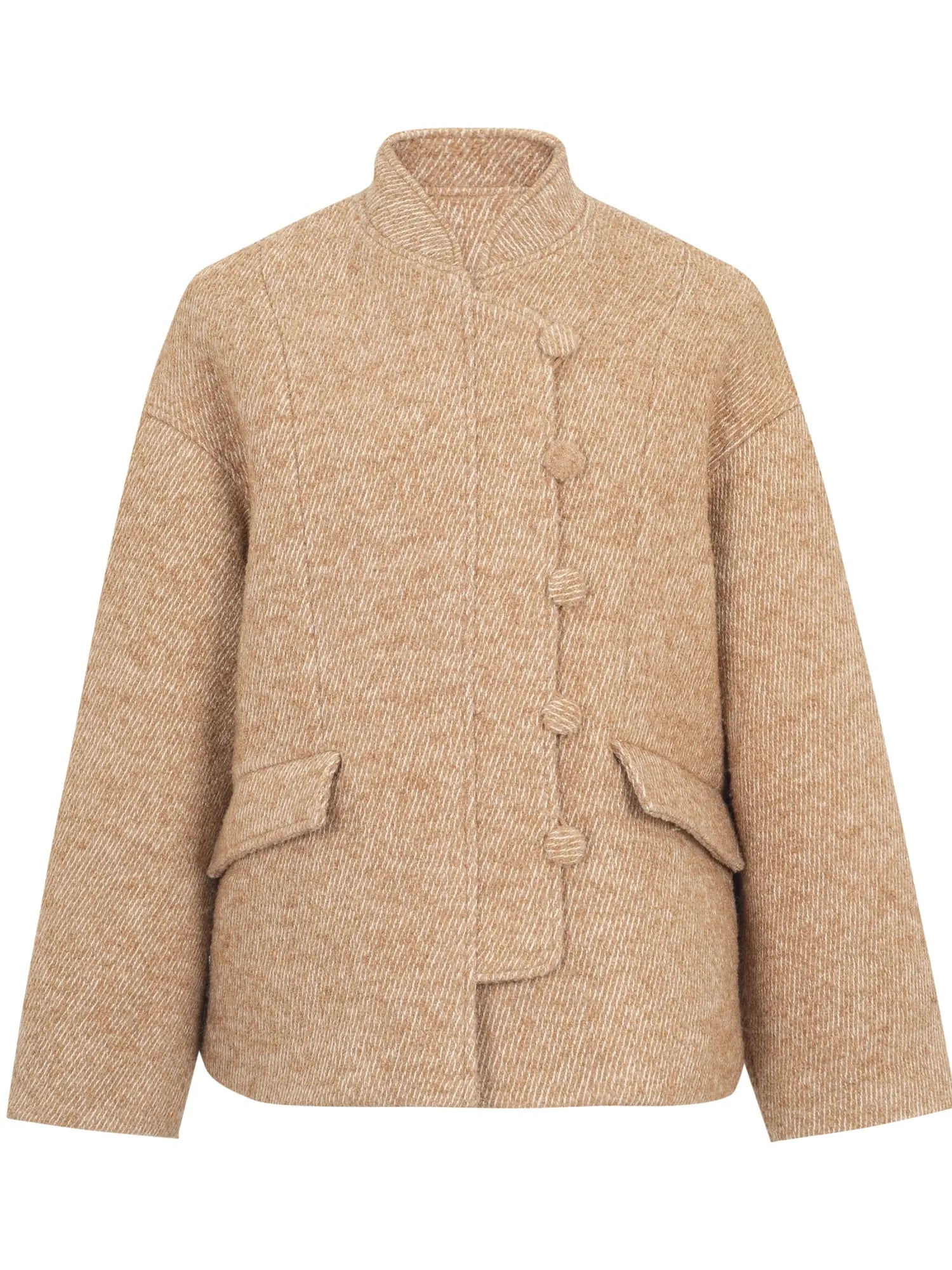 Wool Blend Textured Twist Coat