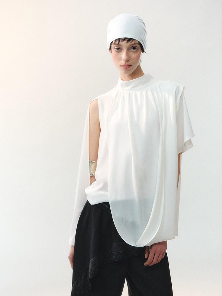 AnnoMundi Night Shadow Airy Draped Asymmetrical Layered Sheer Women&