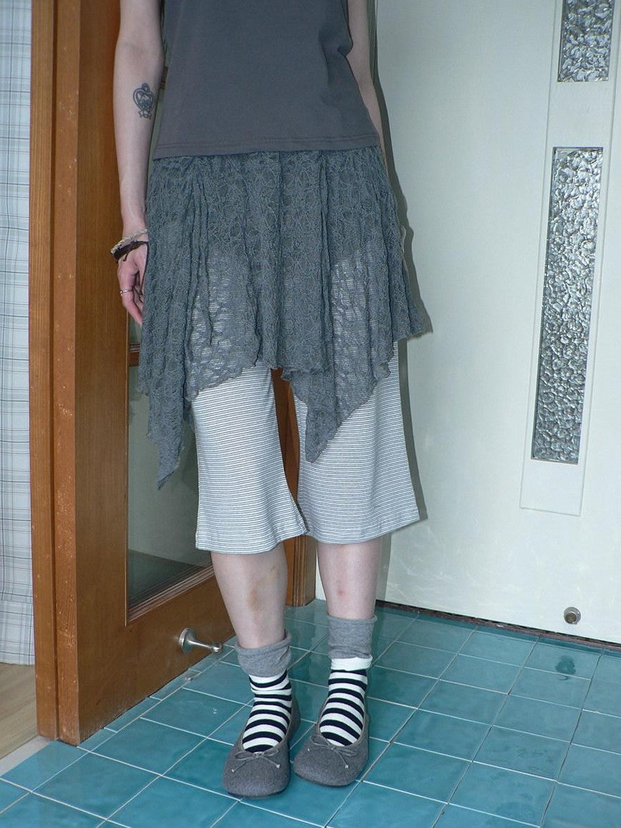 ang project Gray Patchwork Gathered Irregular Layered A Line Women&