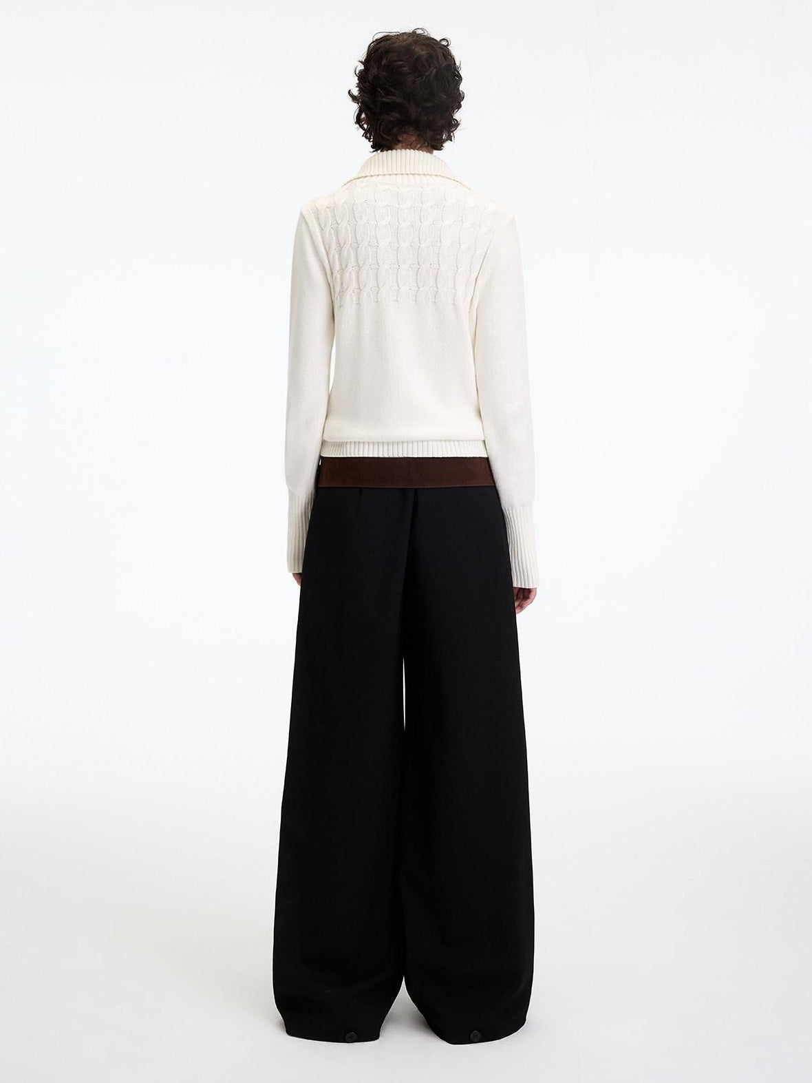 RUN TO THE FUTURE Minimalist Low Rise Wide Leg Long Vintage Black Straight Fit Straight Pants