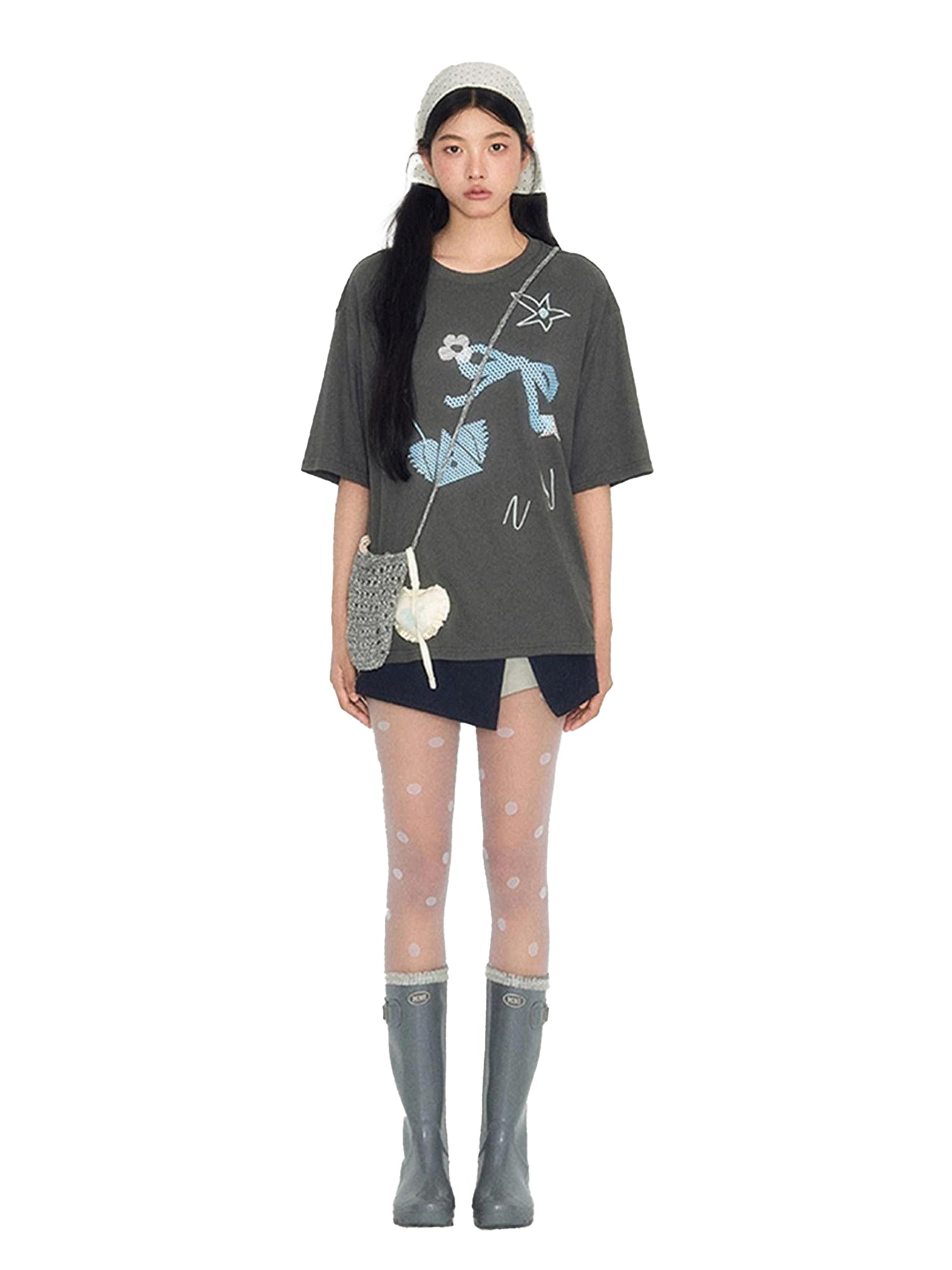 NAPSNAPS Rhinestone Print Loose Women&