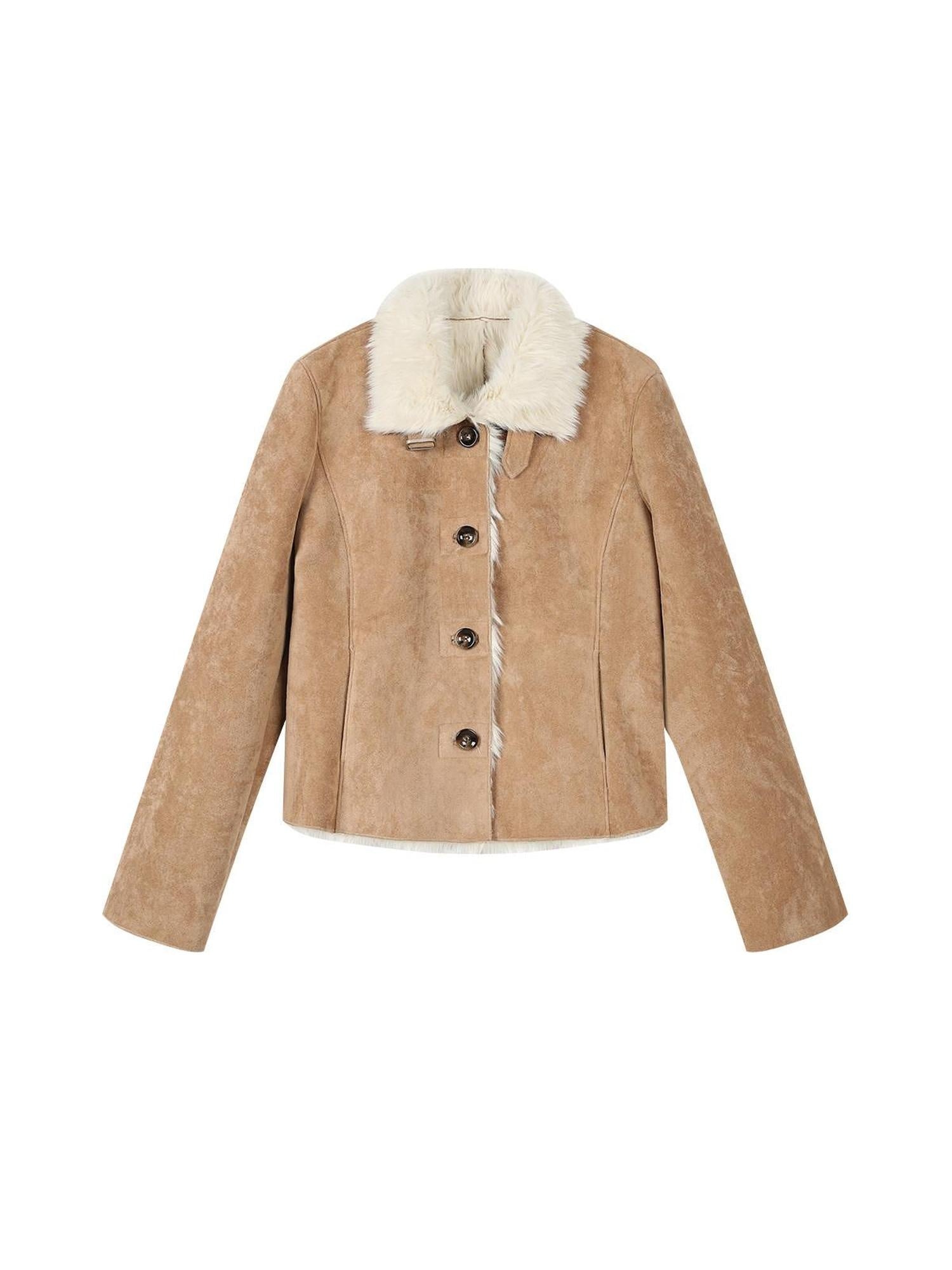 7Shiftin Online Exclusive Commuter Single Button Light Brown Women Cropped Jackets