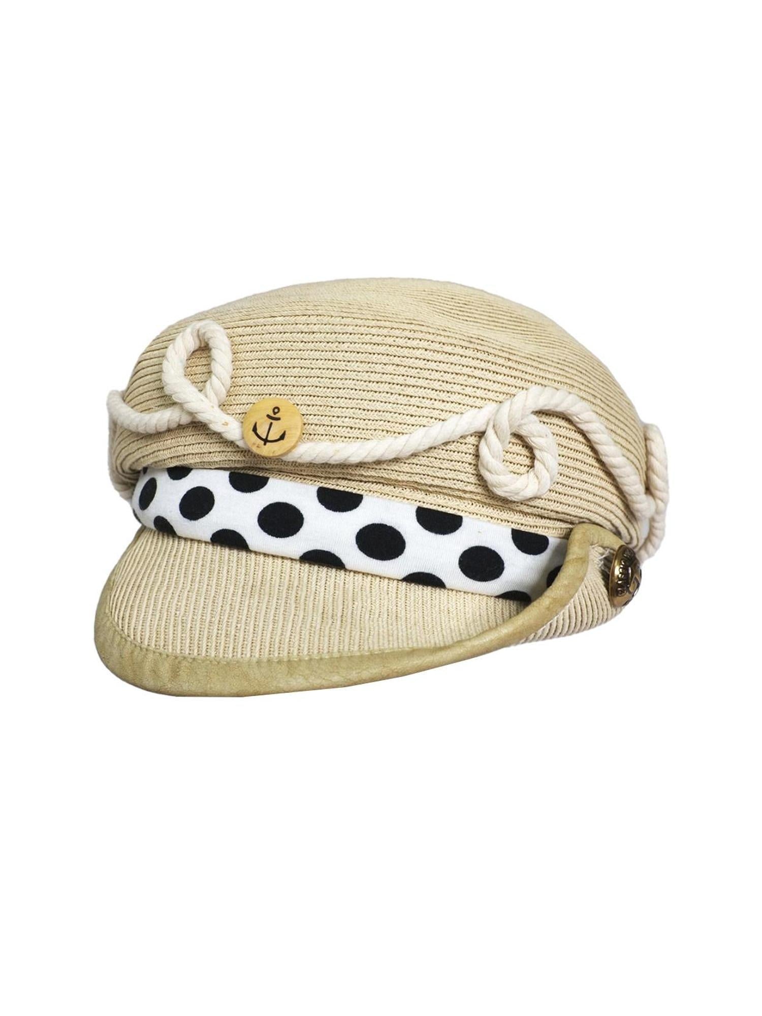 nit alcove Linen Polka Dot Casual Fisherman Unisex Travel L Size 58 60Cm Beanies