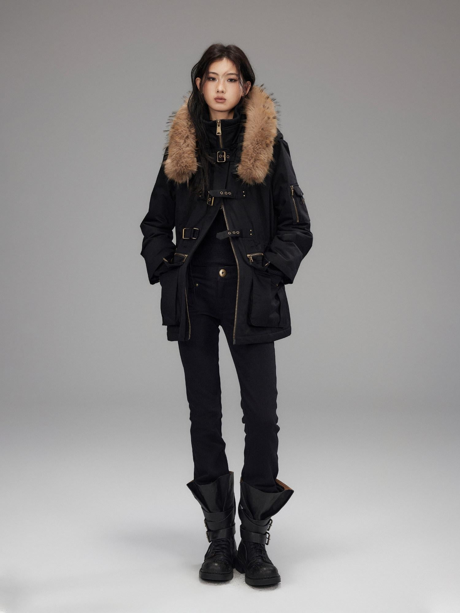 Low pixel Washed Black Low Rise Microstretch Street Tight Women Cotton Zip Straight Pants