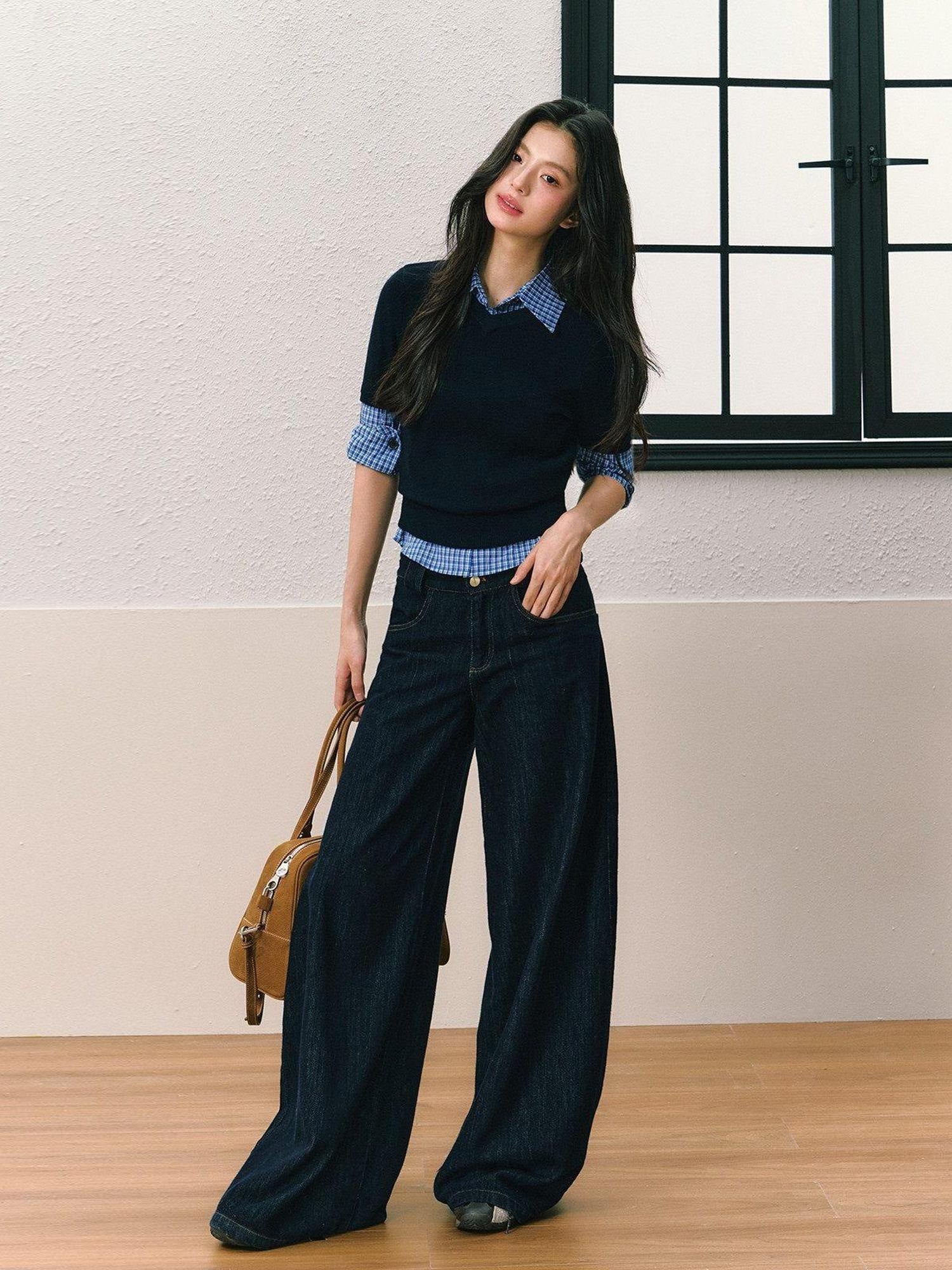 7Shiftin Slim Workwear Button Detail Cotton Long Sleeve Cropped Young Women Blouses