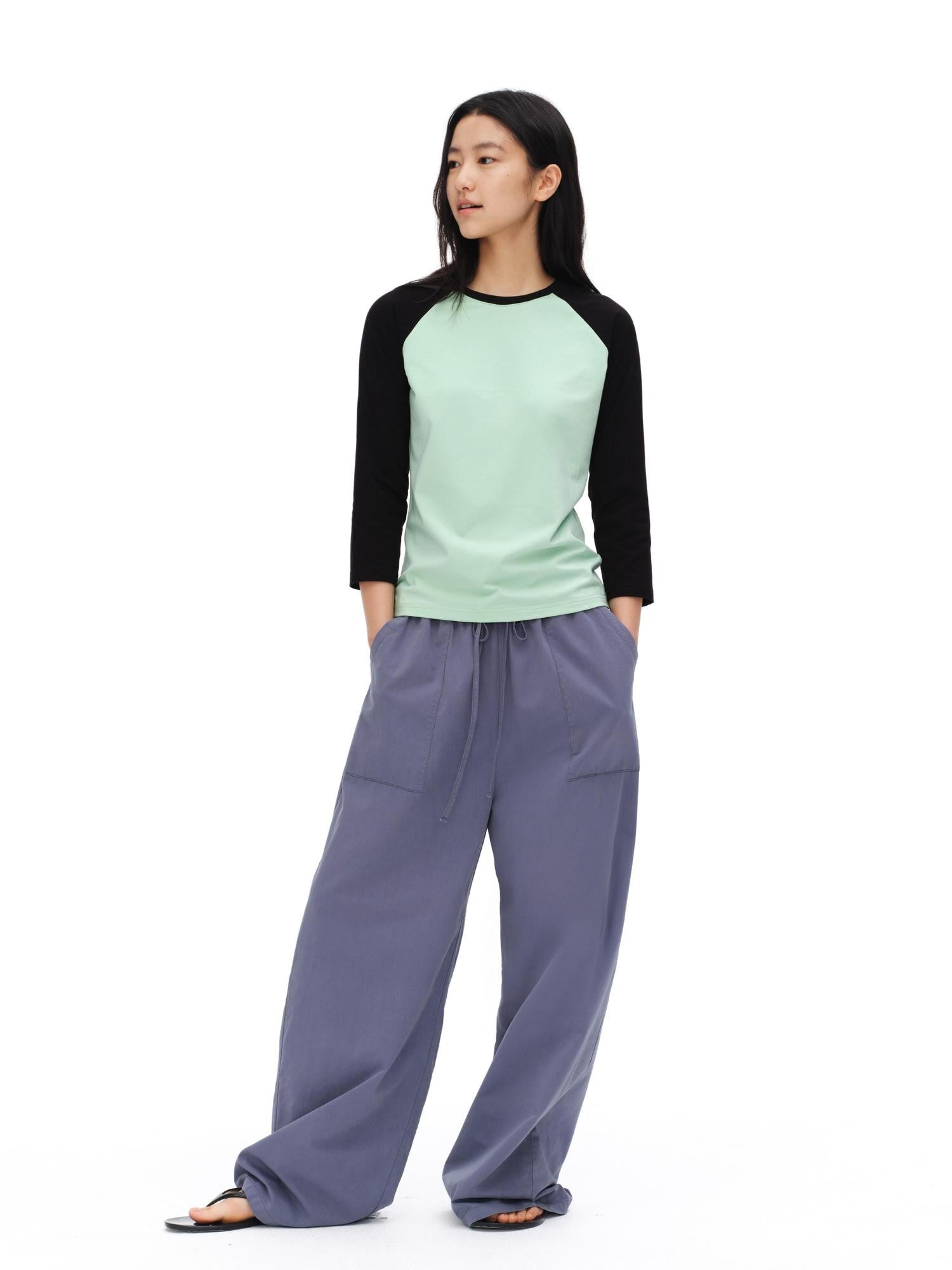 oinimi Sea Salt Mint Colorblock Raglan Women&