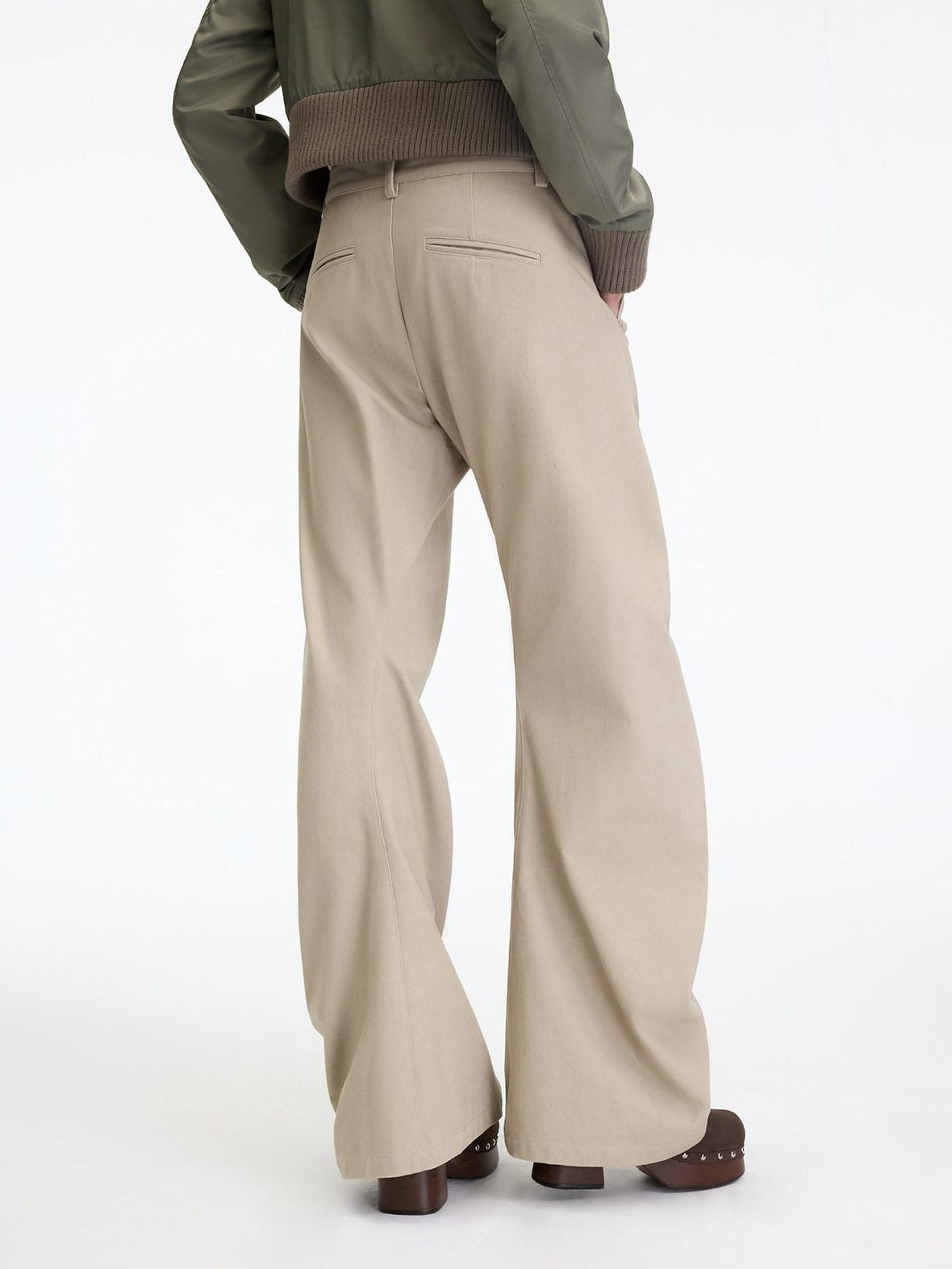 RUN TO THE FUTURE Chinos femme 100 % coton, coupe décontractée sculptée, taille mi-basse, jambes droites