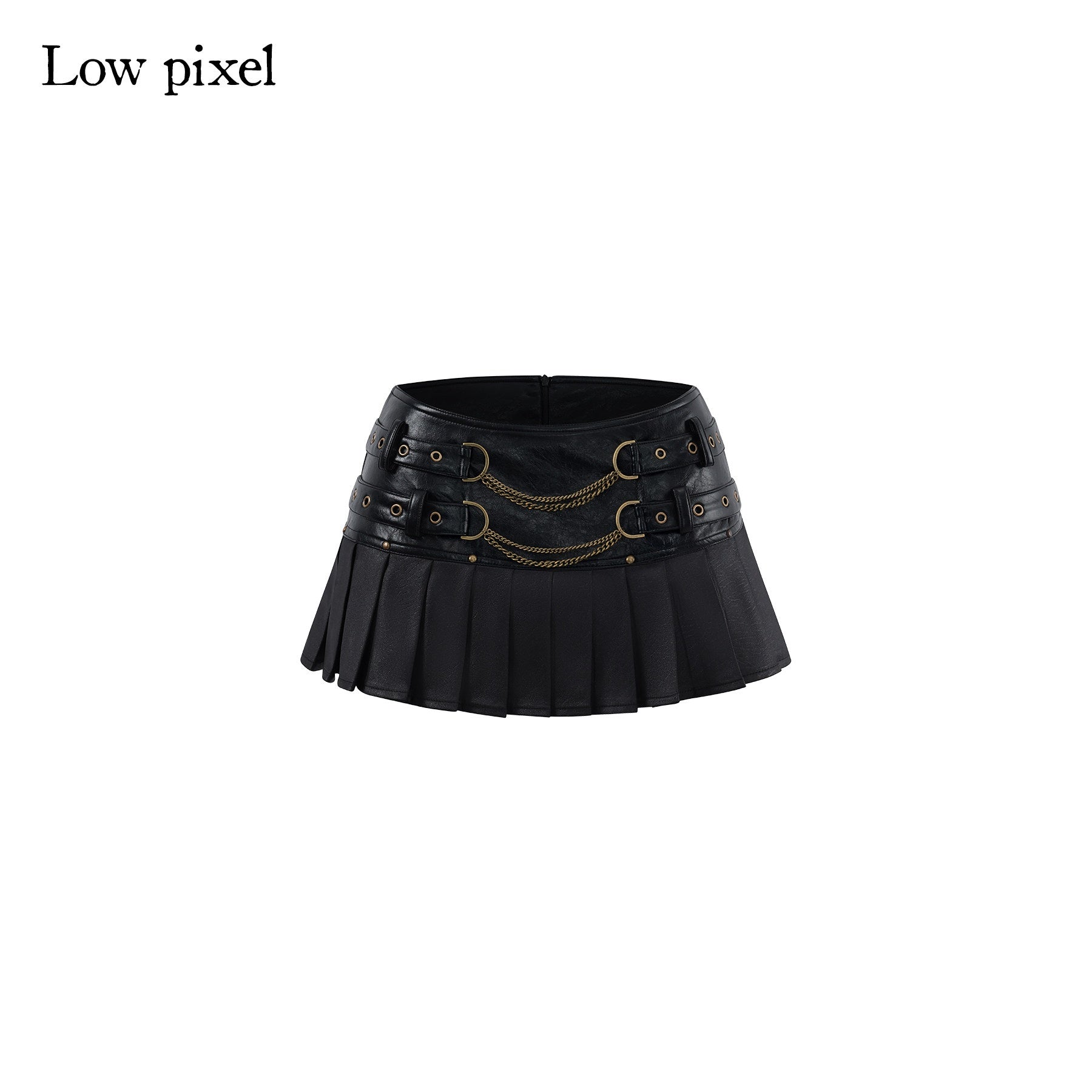 Low_pixel_Low_Waist_Pleated_A_Line_Street_Patchwork_Chain_Zipper_Lined_Black_Mini_Skirts_MISSTT