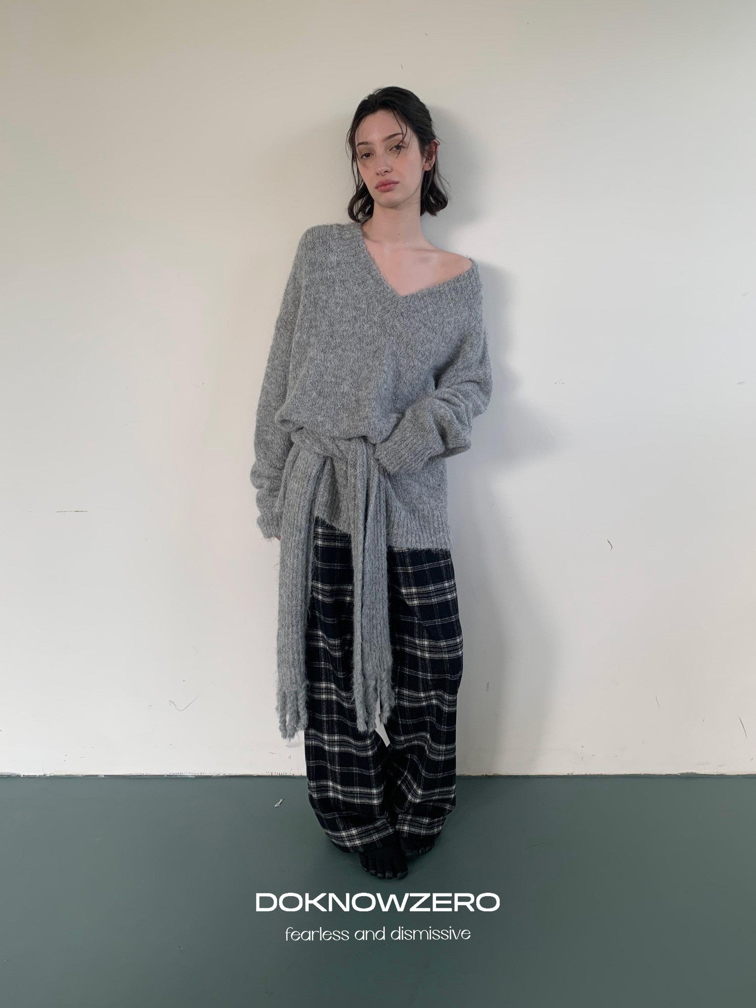 DKZ OFFICIAL Black Plaid Pockets Women&