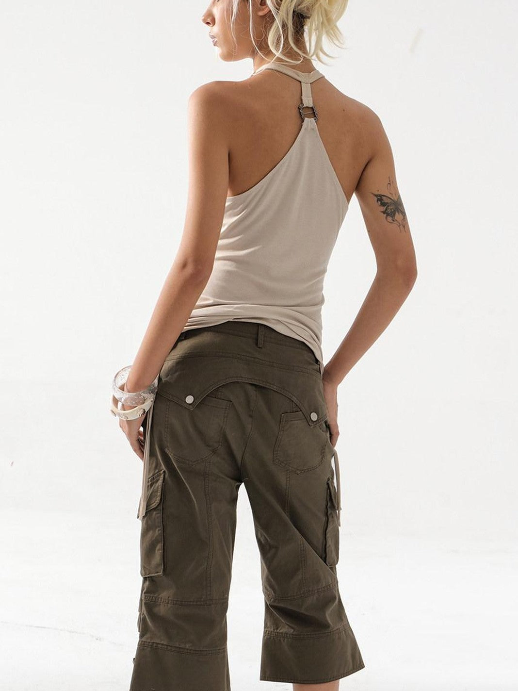 DoublePunch Vintage Biker Washed Cargo Women&