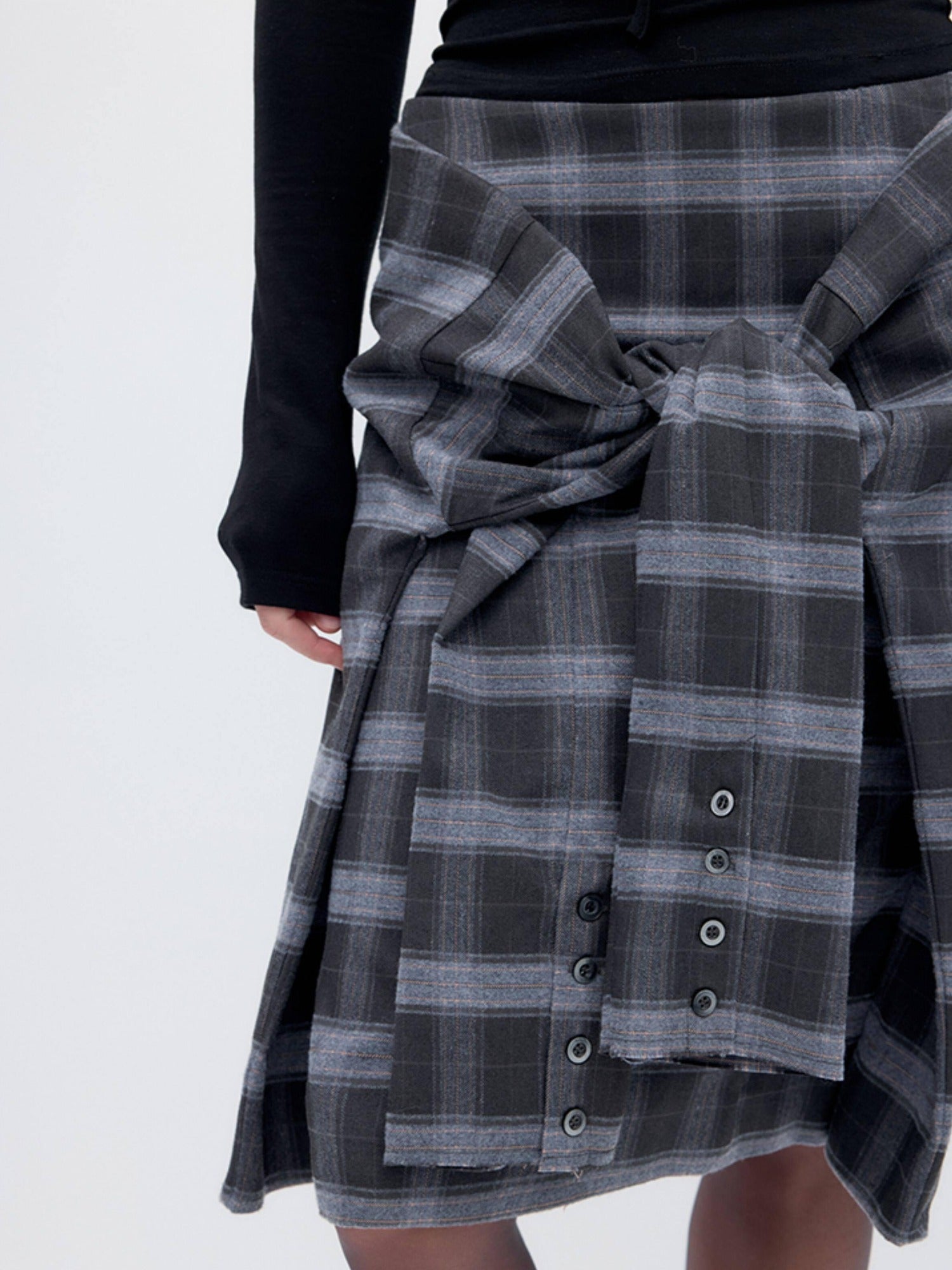 RUN TO THE FUTURE Polyester Blend Lined Pockets Vintage A Line Low Waist Women Casual Midi Skirts