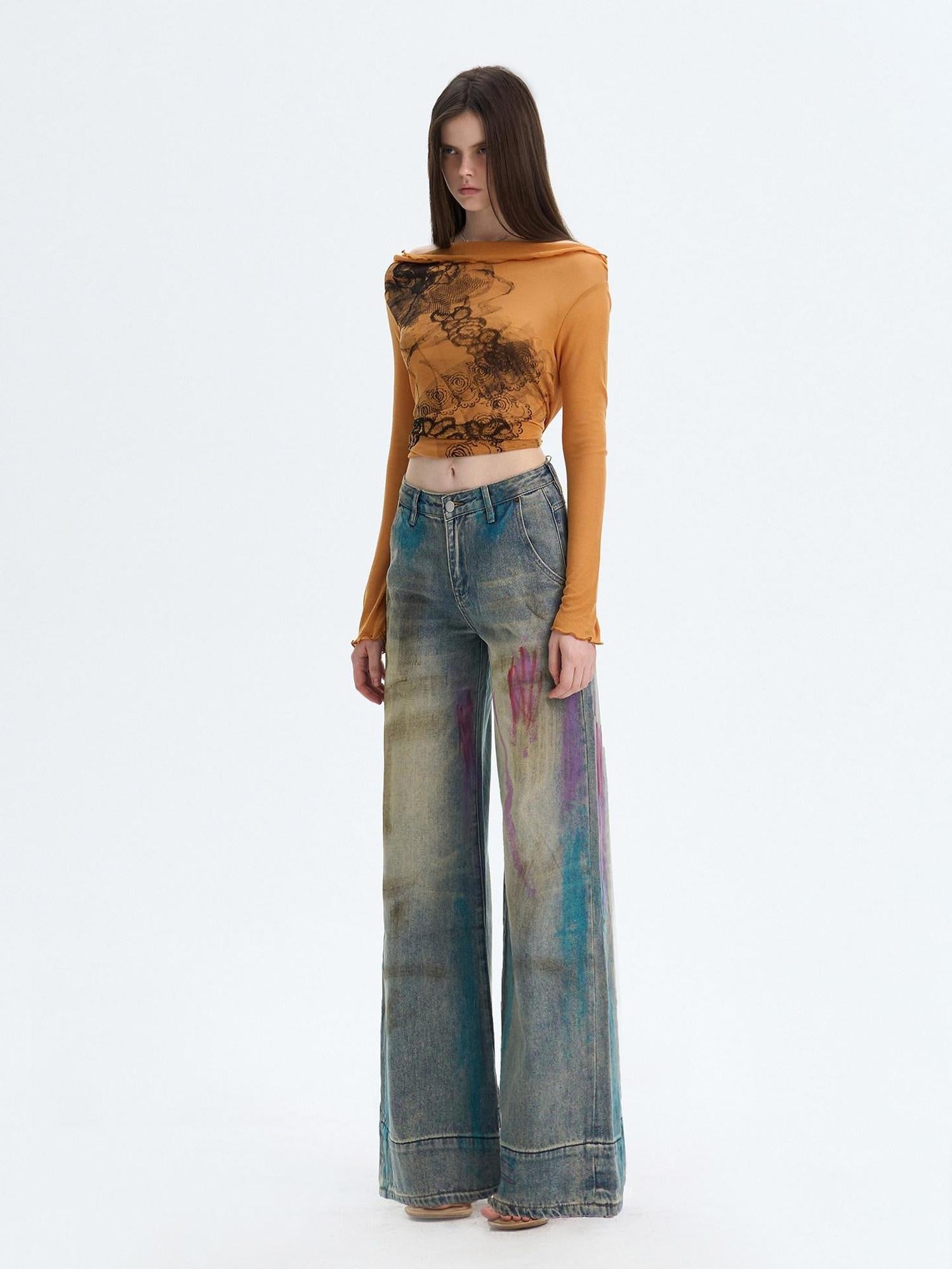 The NeverMore Washed Blue Button Fly Mid Rise Slight Stretch Sexy Straight Leg Jeans