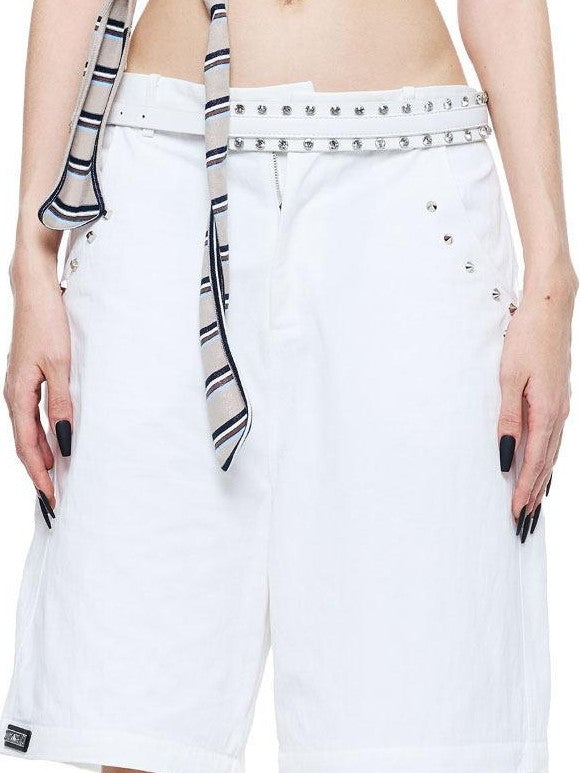 24ans Khaki Striped Rhinestone Back Cutout Women&