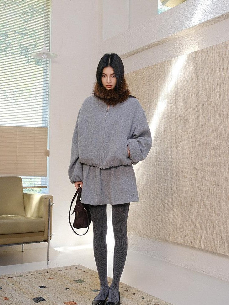 FU FRESH UP Youthful Loose Jacket Bubble Hem Women&