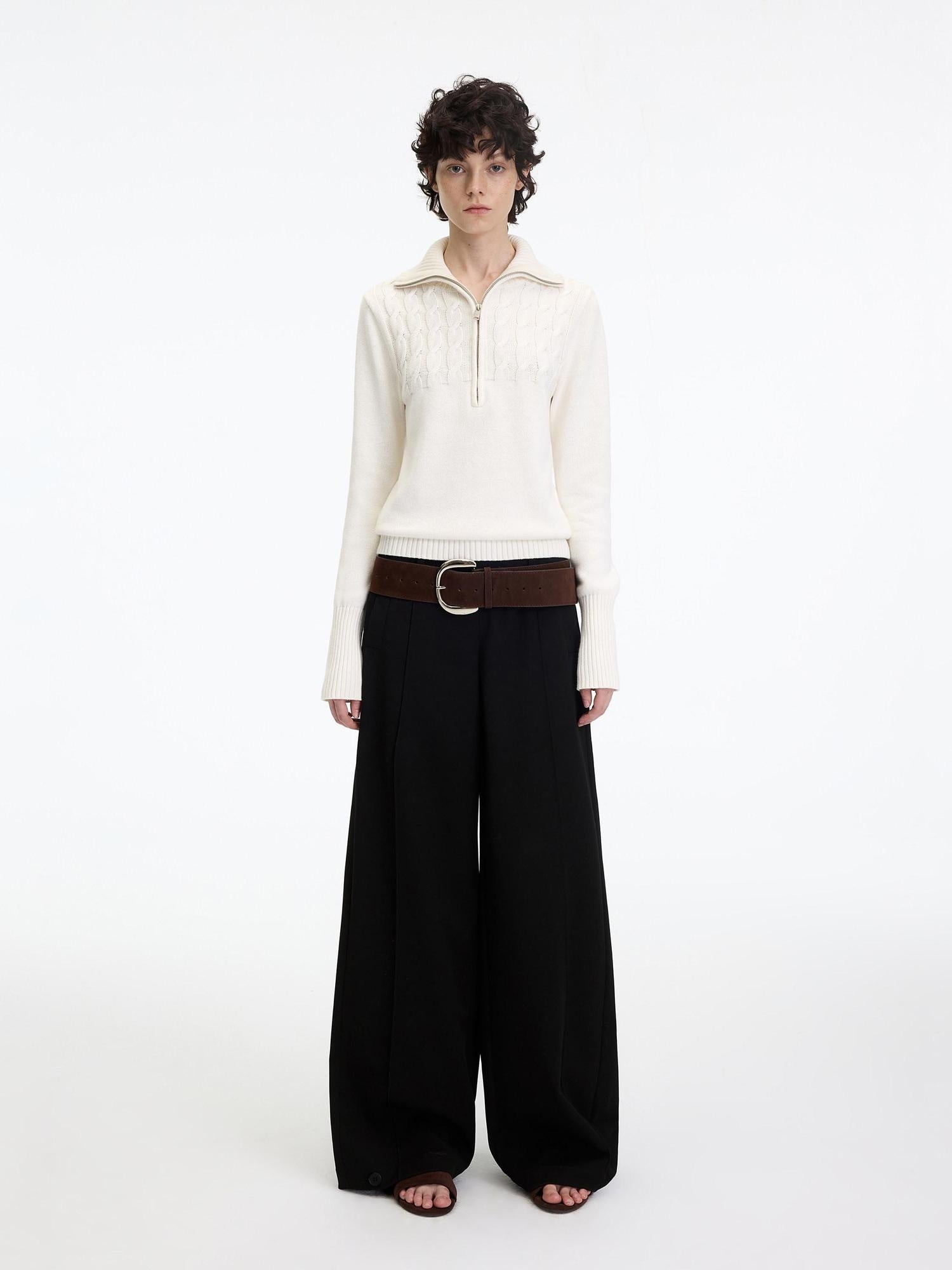 RUN TO THE FUTURE Minimalist Low Rise Wide Leg Long Vintage Black Straight Fit Straight Pants