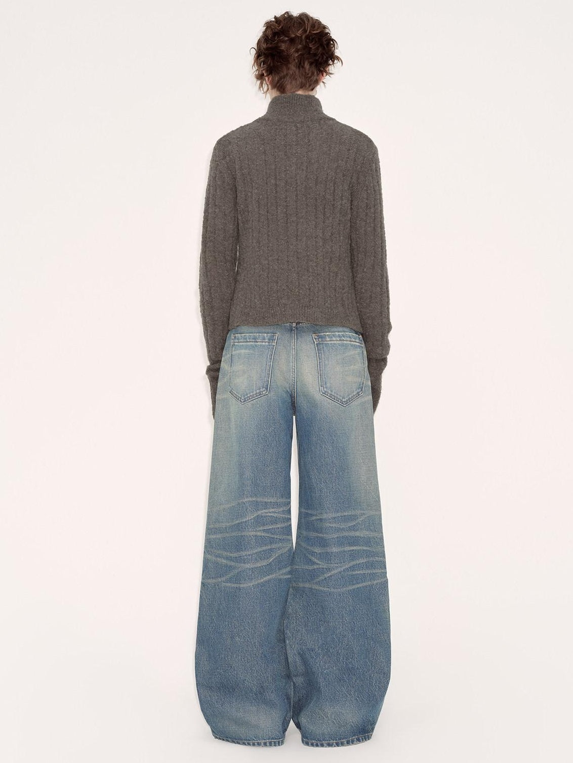 RUN TO THE FUTURE Acrylic Wool Blend Slim Zip High Neck Office Cropped Olive Cardigans
