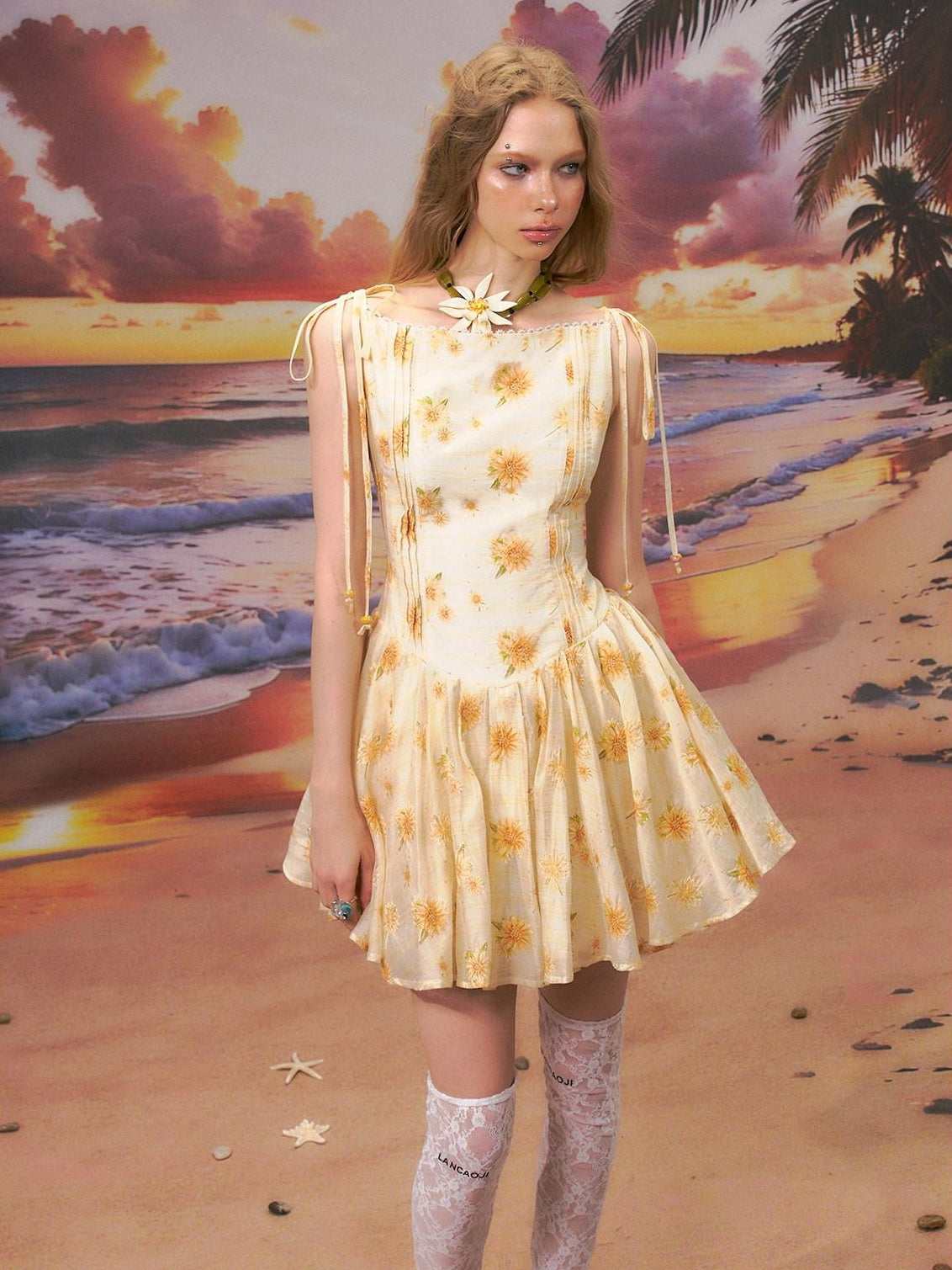 The NeverMore Almond Peach High Waist Street Style A Line Slim Travel Women Mini Dresses