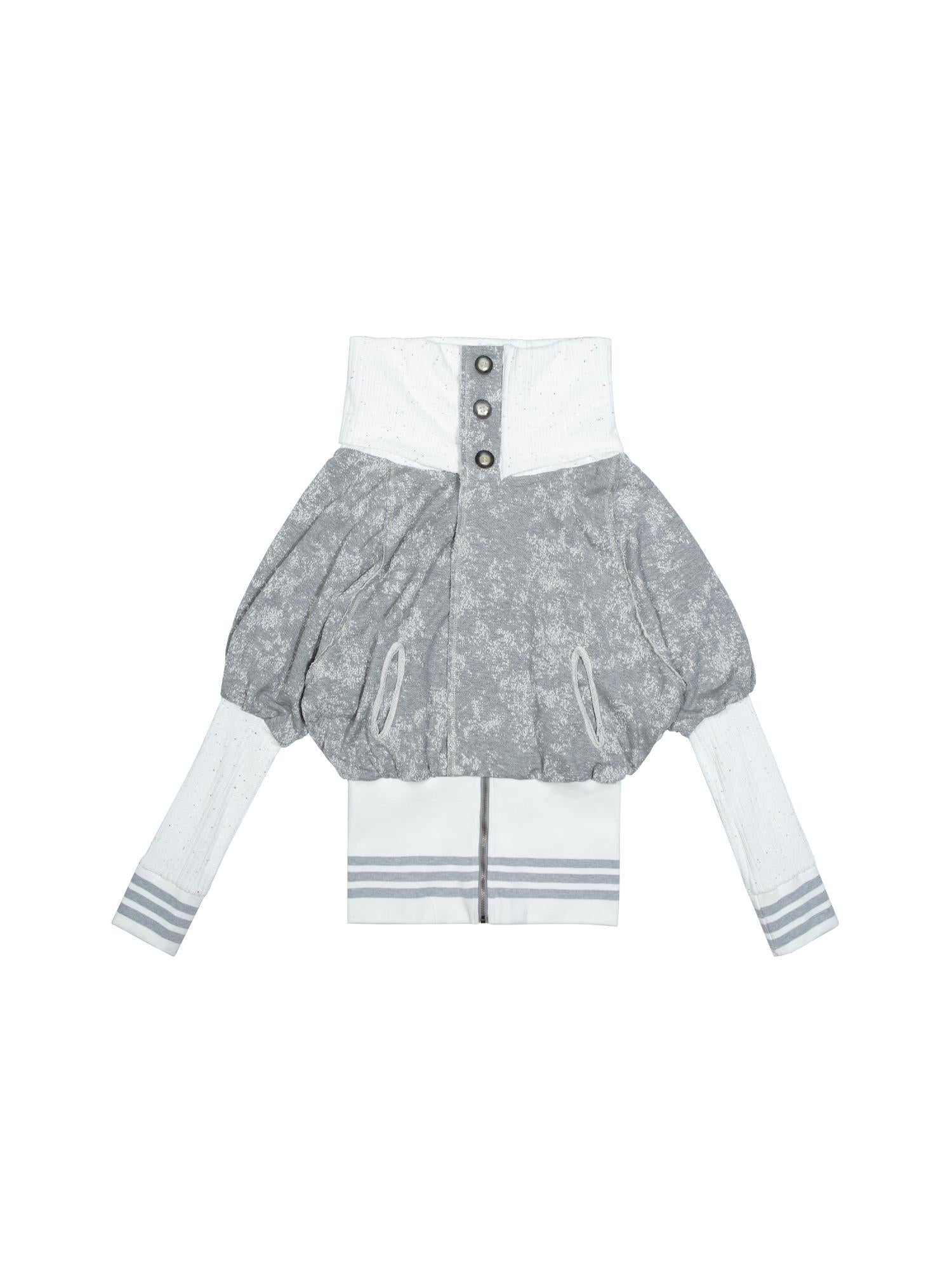 ARIADNAw Punk Contrast Batwing Sleeve High Neck Jacket