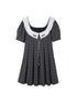DIDDI MODA Spring College Collar Contrast Dress