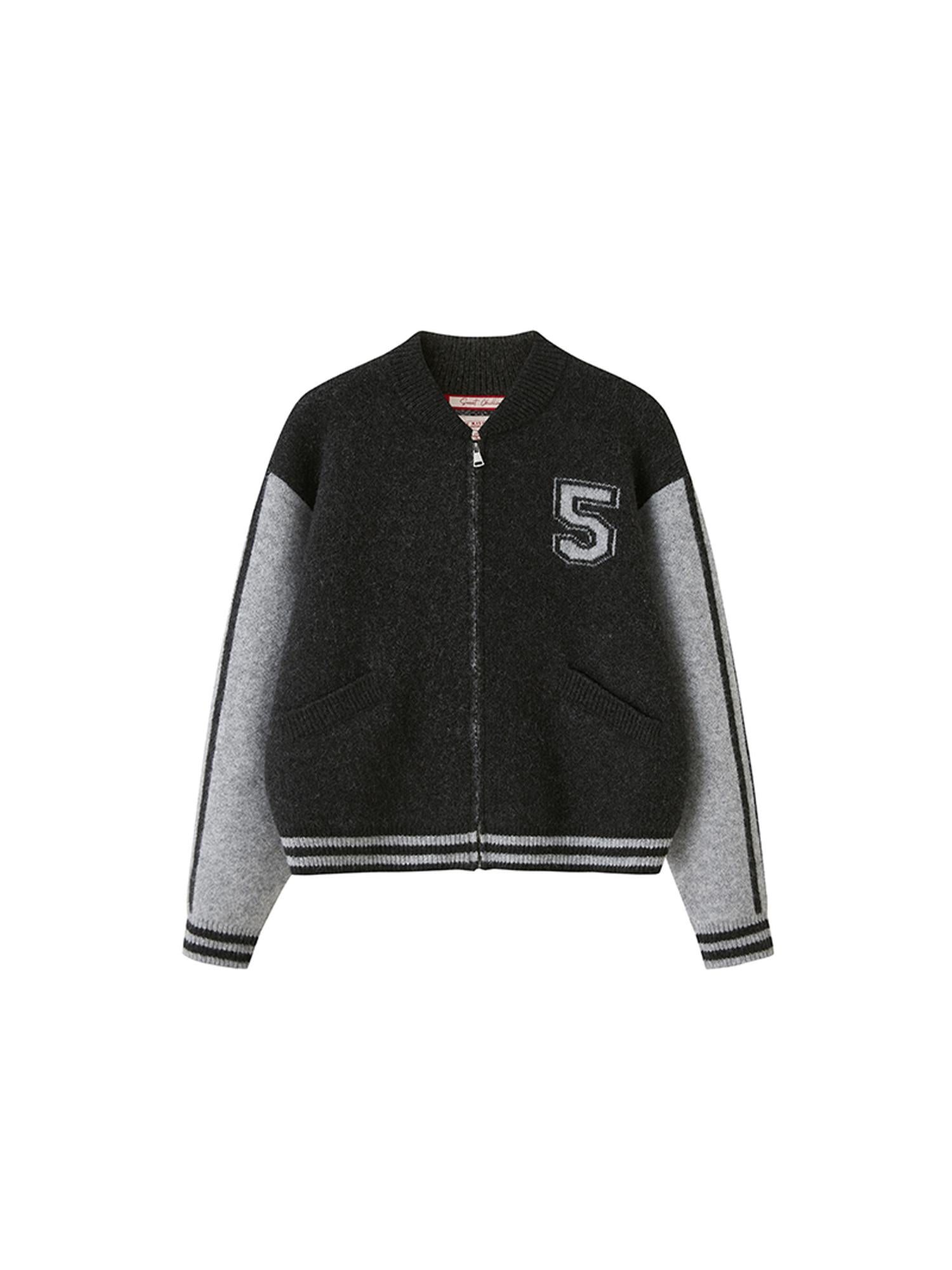 SweetChilling Varsity Style Loose Knit Baseball Cardigan Sweater