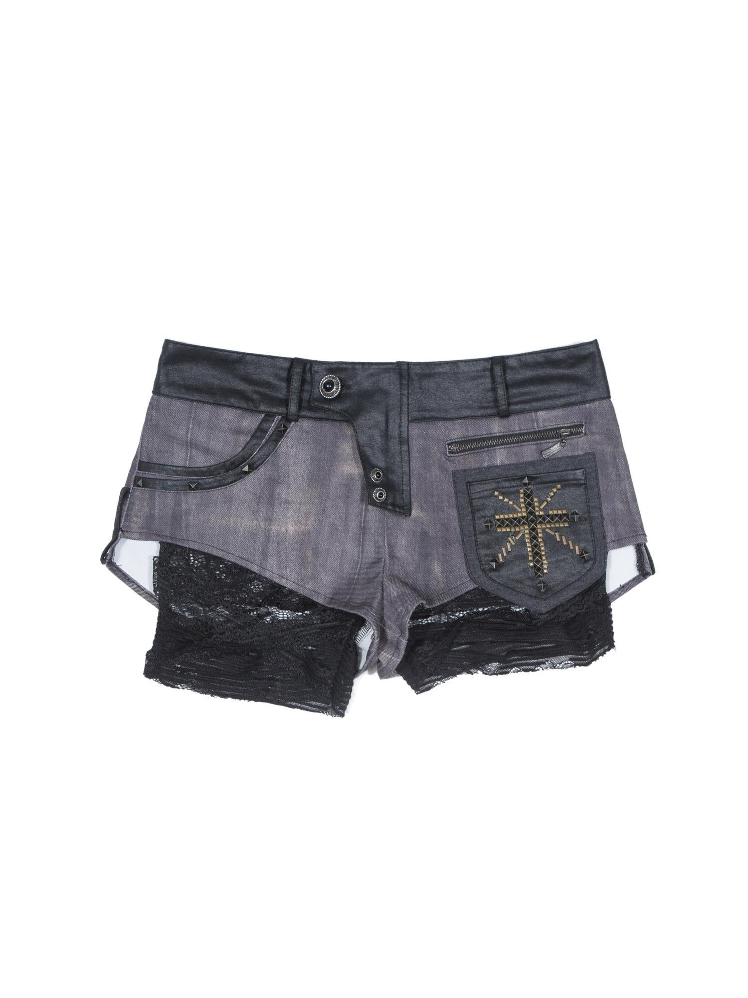 ARIADNAw Punk Asymmetrical Tie Waist Multi Function Low Rise Shorts