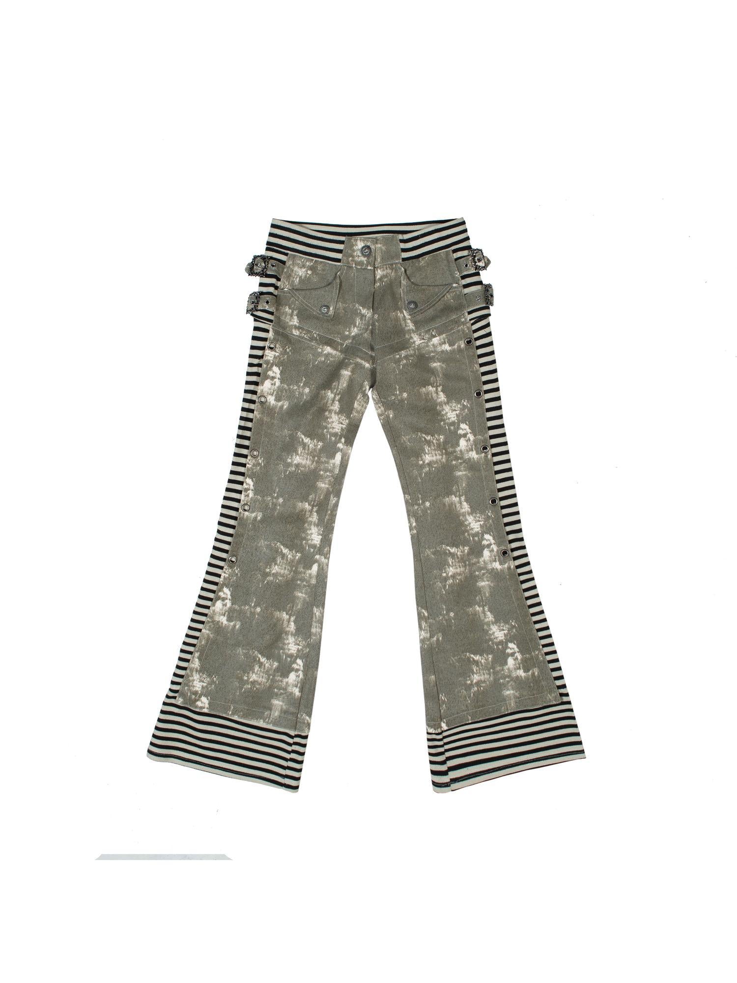 ARIADNAw Punk Revival Low Waist Contrast Stitch Denim