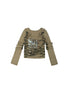 Punk Y2K Stacked Long Sleeve Tee With Cutout Handmade Waist Detail