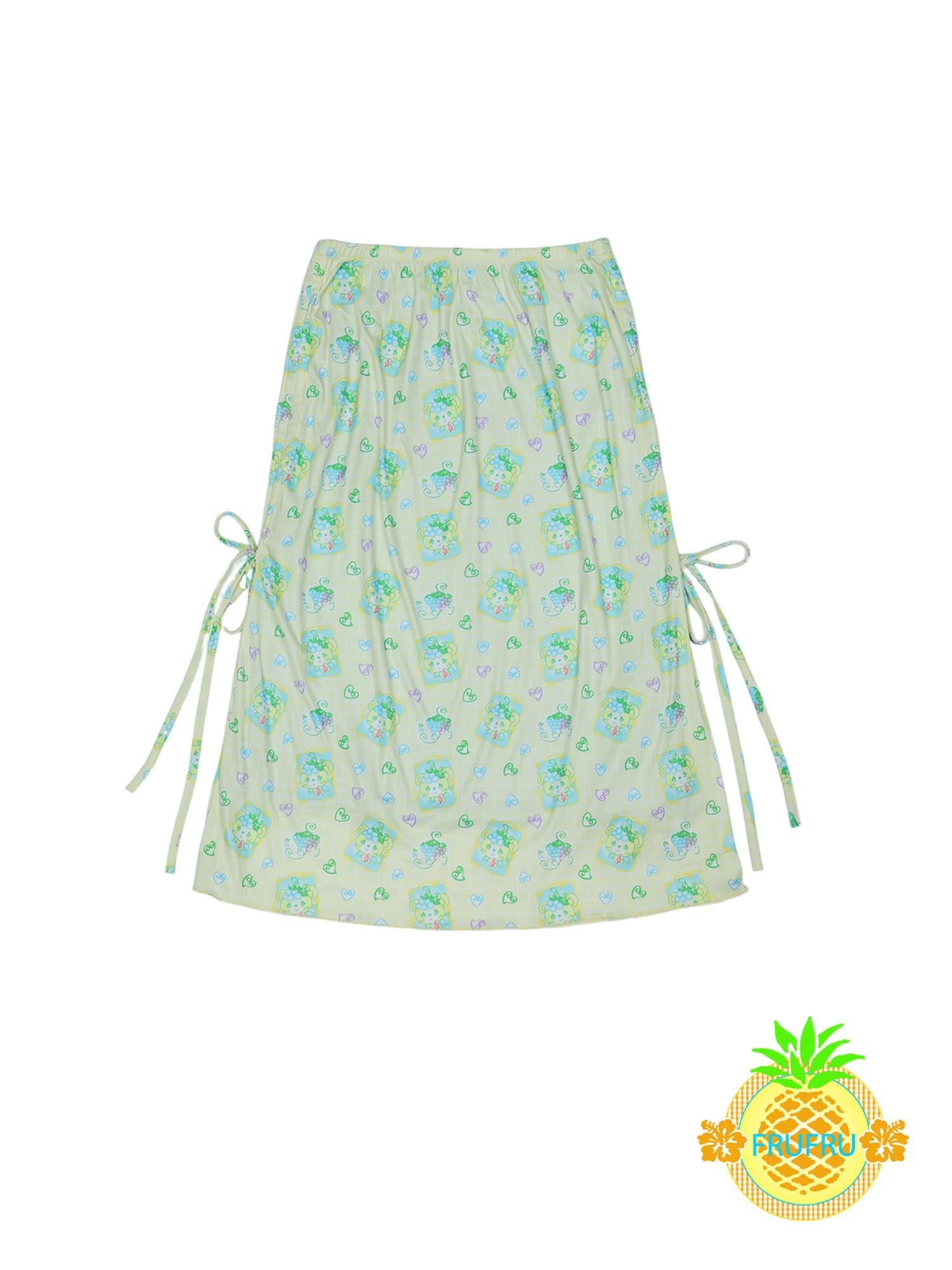 Frufru Gulu Hawaiian Dream Cartoon Print Sun Protection Dress Set