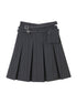 DIDDI MODA Classic Varsity Pleated Skirt With Dual Belts