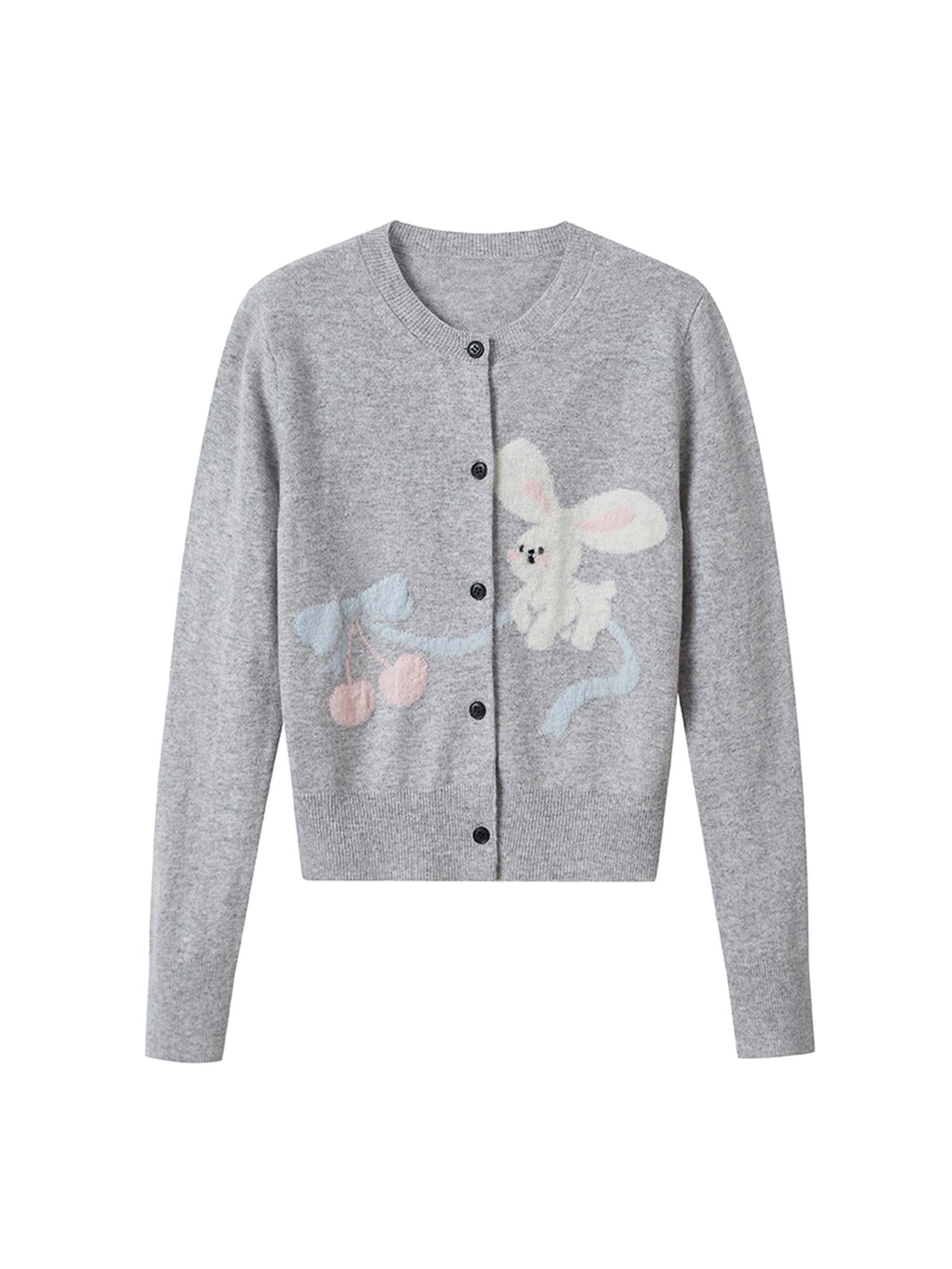 DIDDI MODA Sweet Bunny Cherry Knit Cardigan