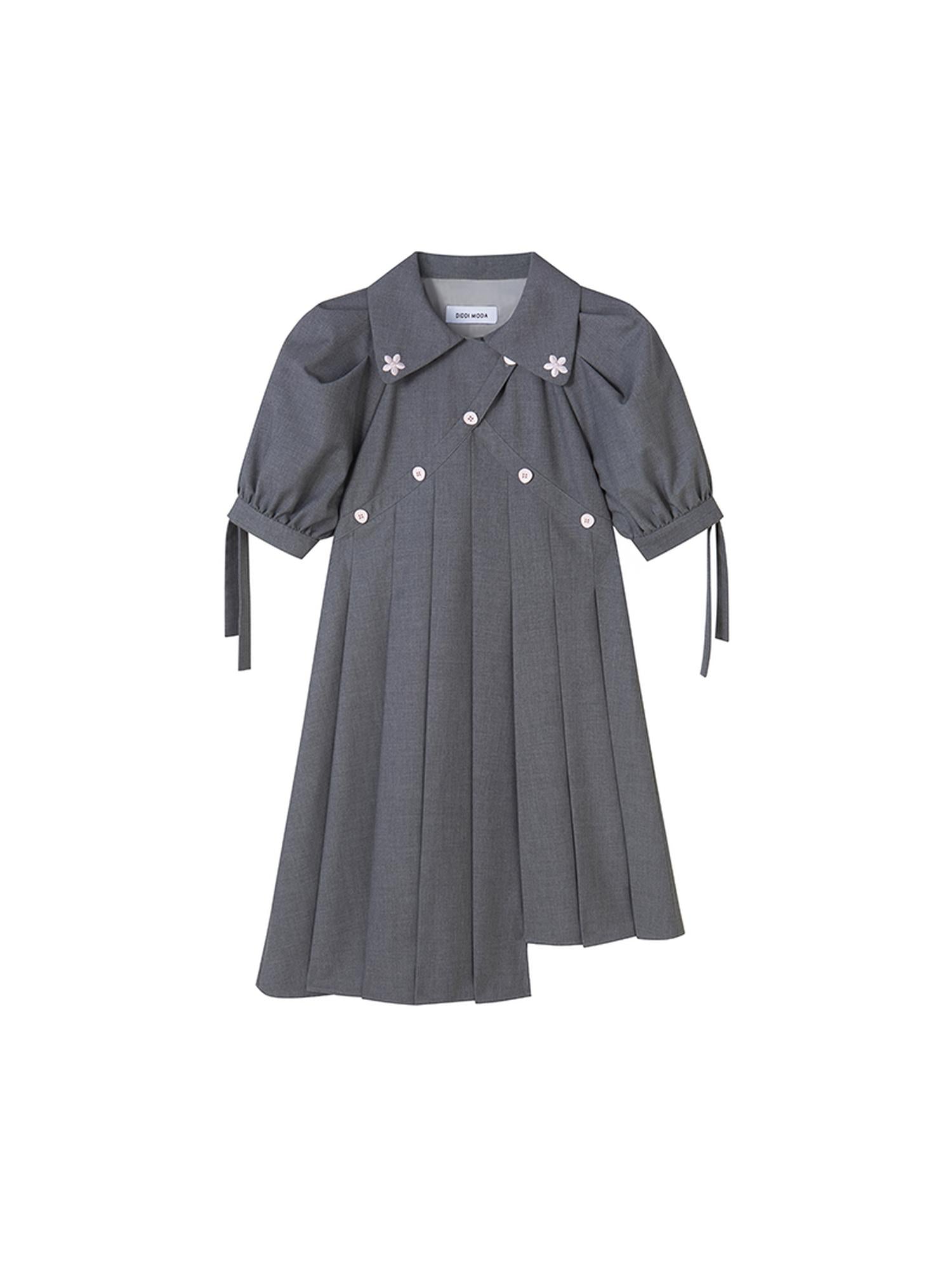 DIDDI MODA Box Sleeve Pleated Asym Skirt