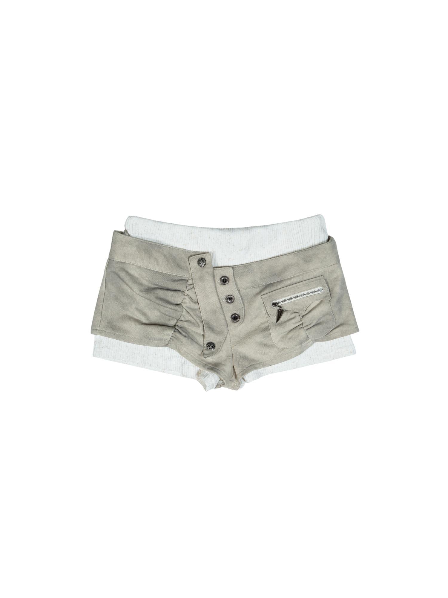 ARIADNAw Ariana Low Rise Contrast Shorts With Knit Socks Y2k Punk