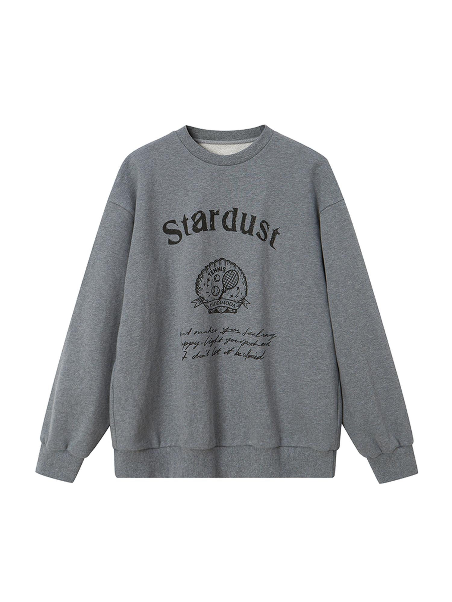 DIDDI MODA Tennis Shell Hand Drawn Slim Fit Fall Cotton Sweatshirt