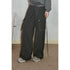 DIDDI MODA Sparkle Silver Utility Cargo Pants With Draped Ribbon