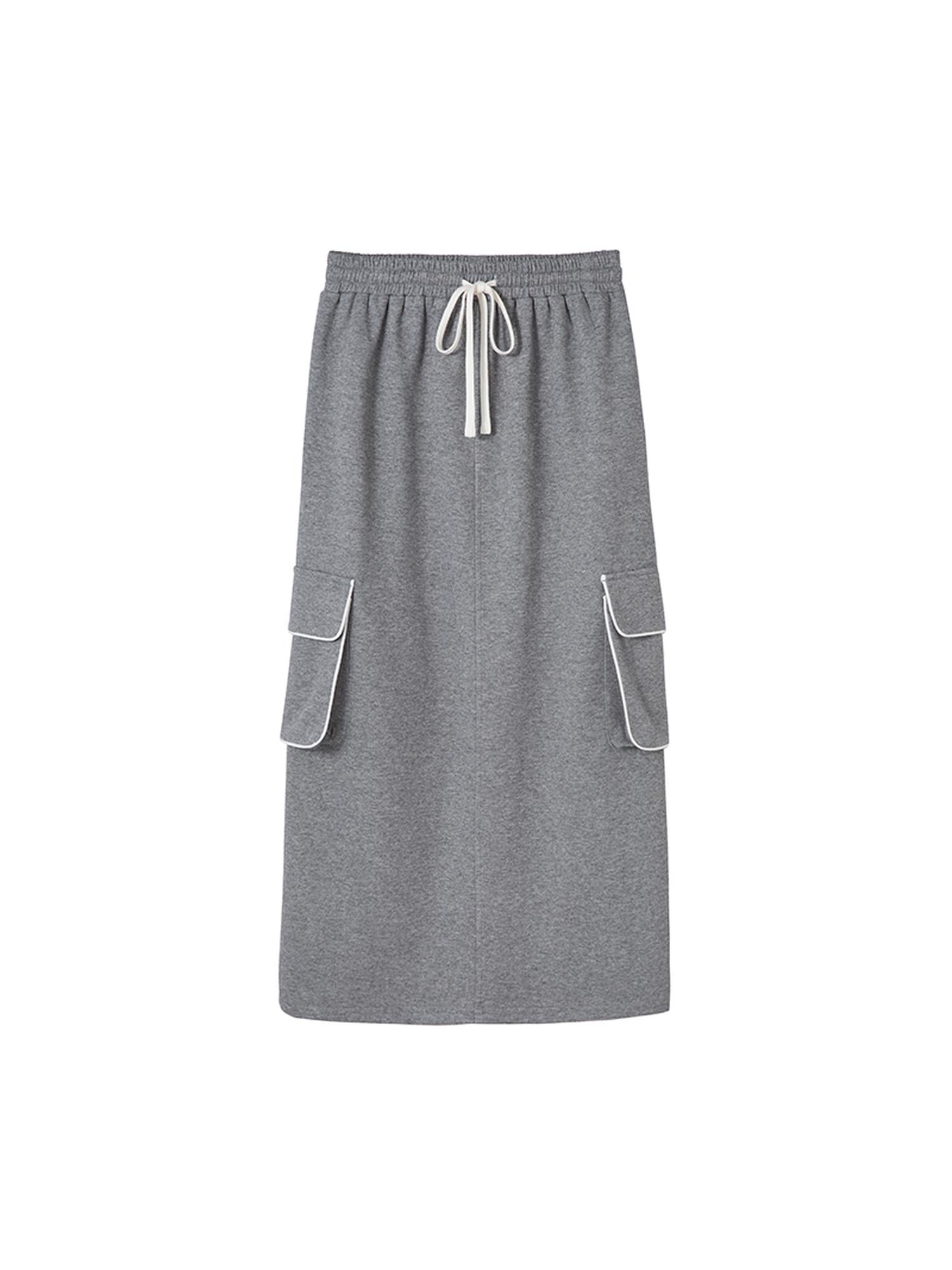 DIDDI MODA Retro Colorblock Embroidered Hoodie Skirt Set