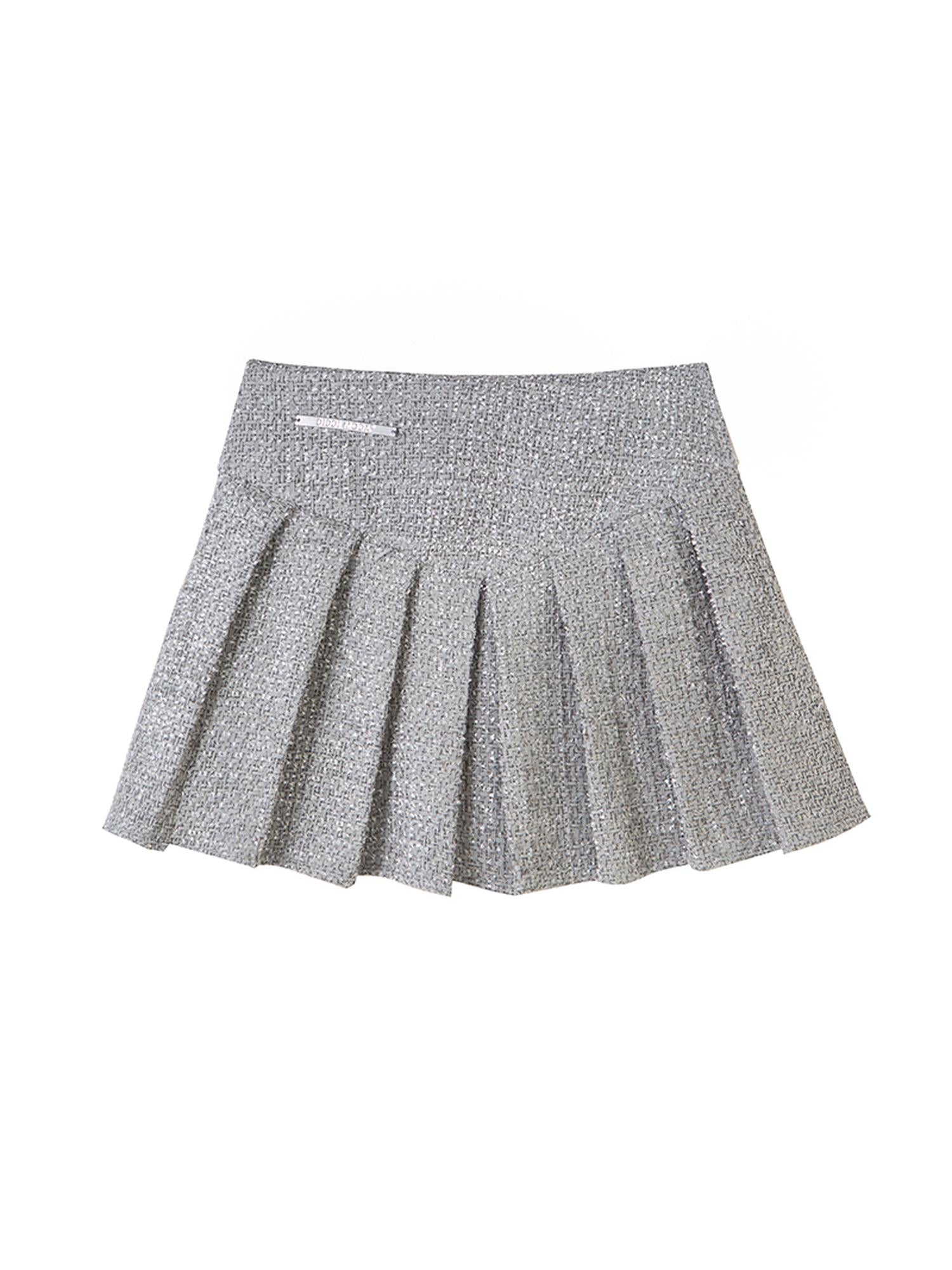 DIDDI MODA Butterfly Bow Knit Set With Pleated Skirt